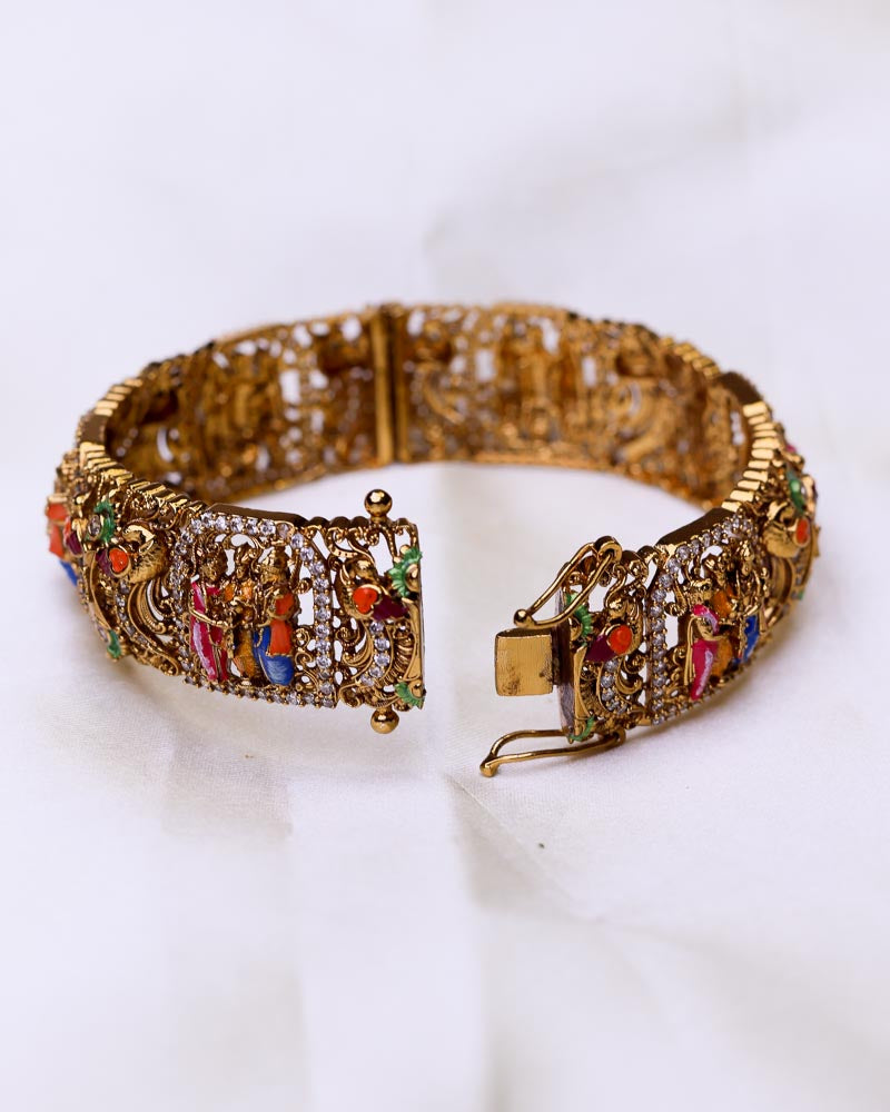 Sreedevi Kalyanam Meenakari Bangles single kada (openable) free size- (Premium Masterpiece Edition) – By Suwarnikaa Jewels (Copy)