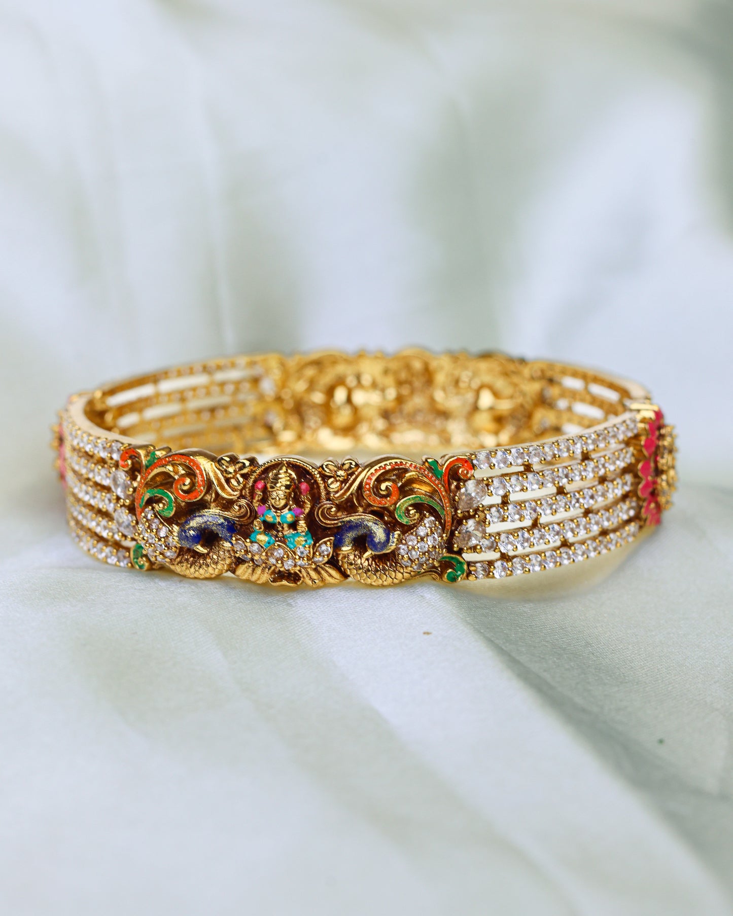 Peacock Lakshmi Royal Kada – 2.8" (Premium Masterpiece Edition) – By Suwarnikaa Jewels