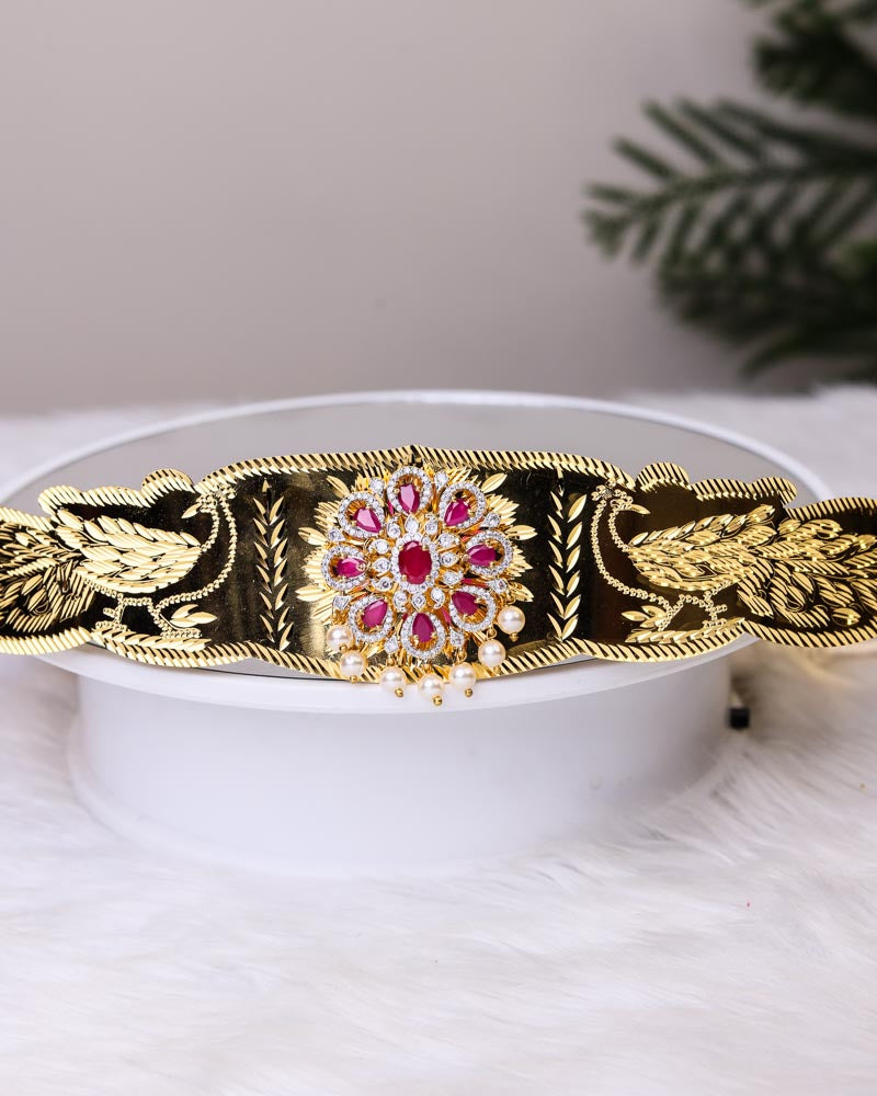 Swarna Prabha Ruby Vaddanam _ Premium Quality Hip Belt by Suwarnikaa jewels