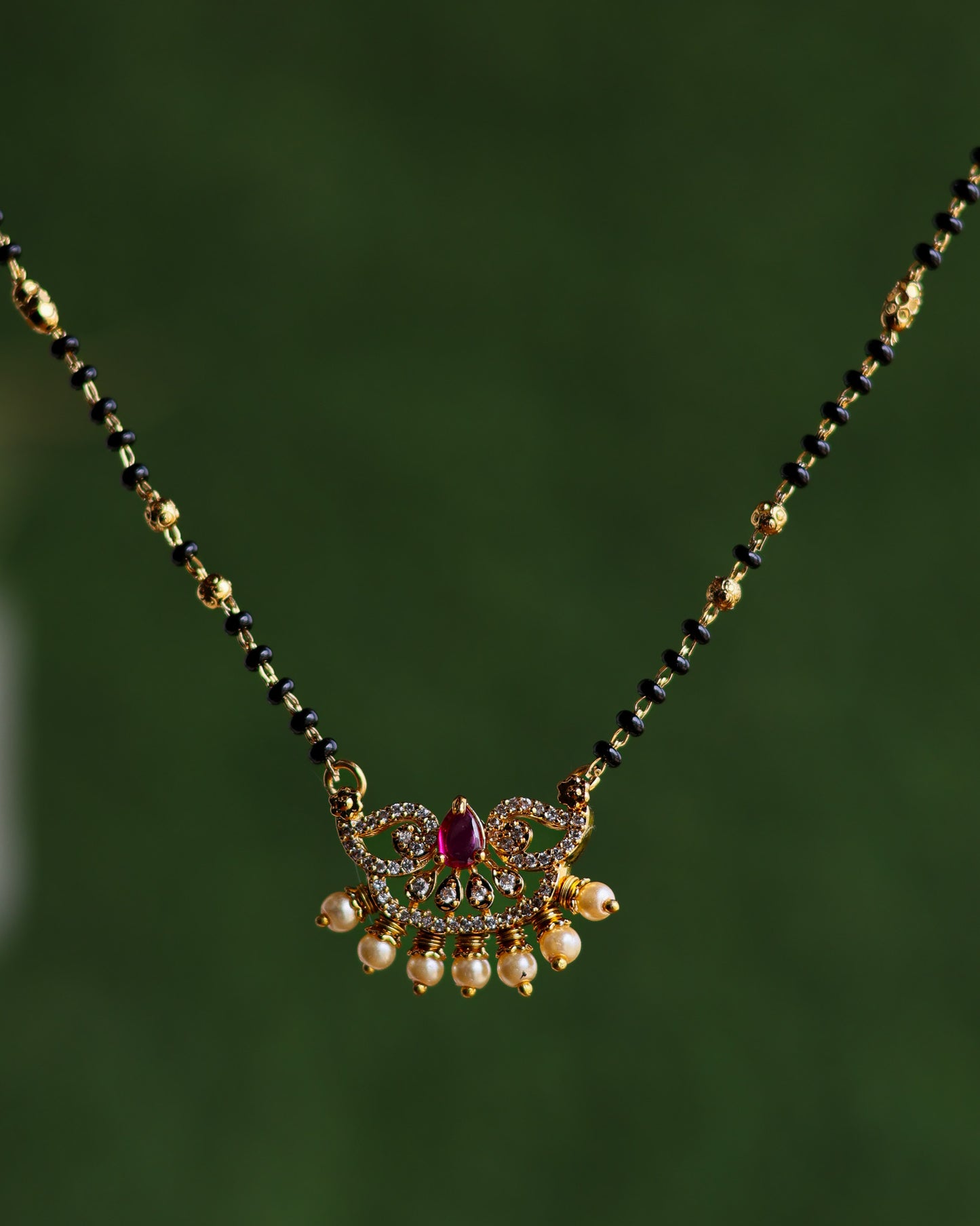 Black Beads Chain 18"inches – Premium Gold PolishChain by Suwarnikaa Jewels