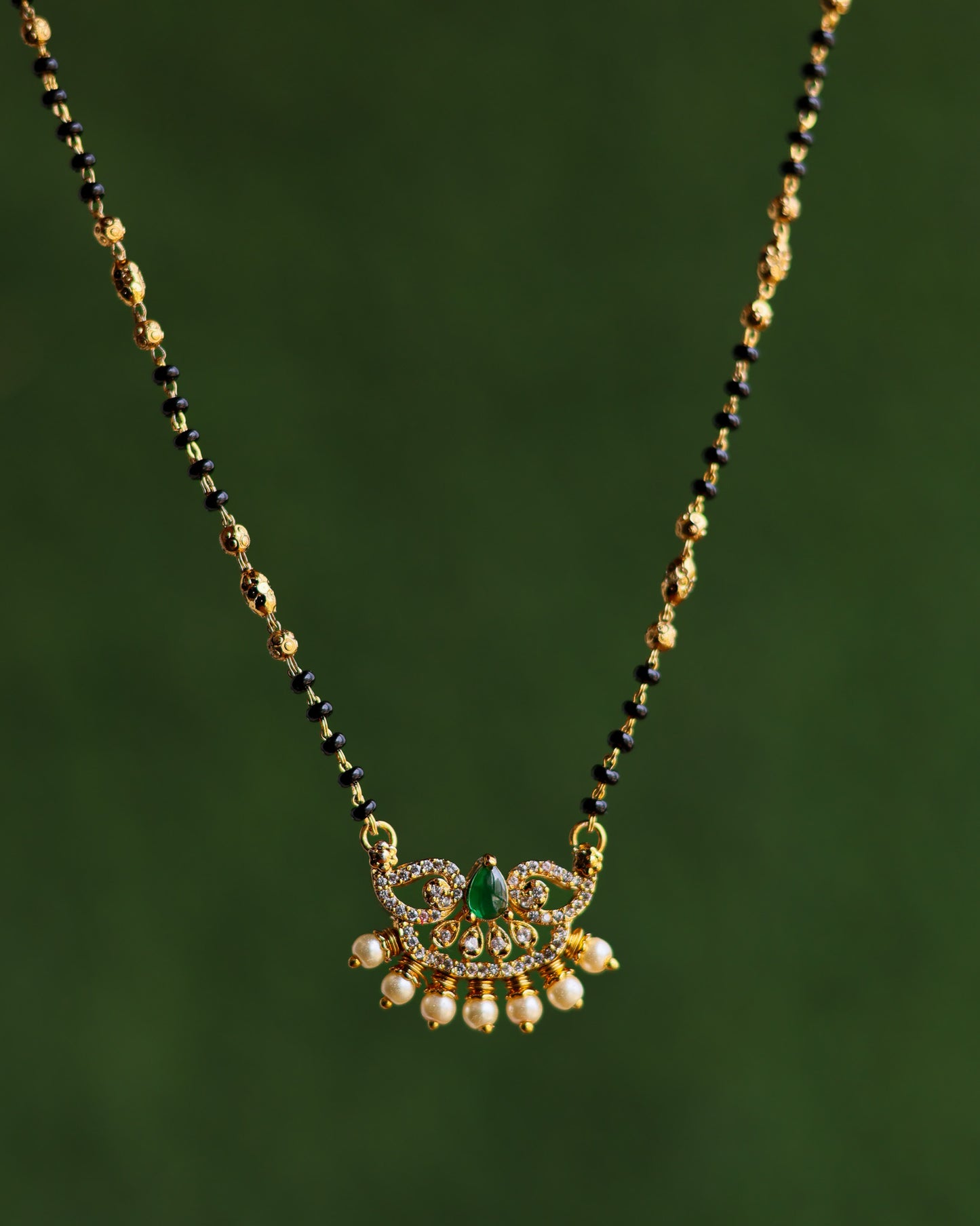 Black Beads Chain 18"inches – Premium Gold PolishChain by Suwarnikaa Jewels