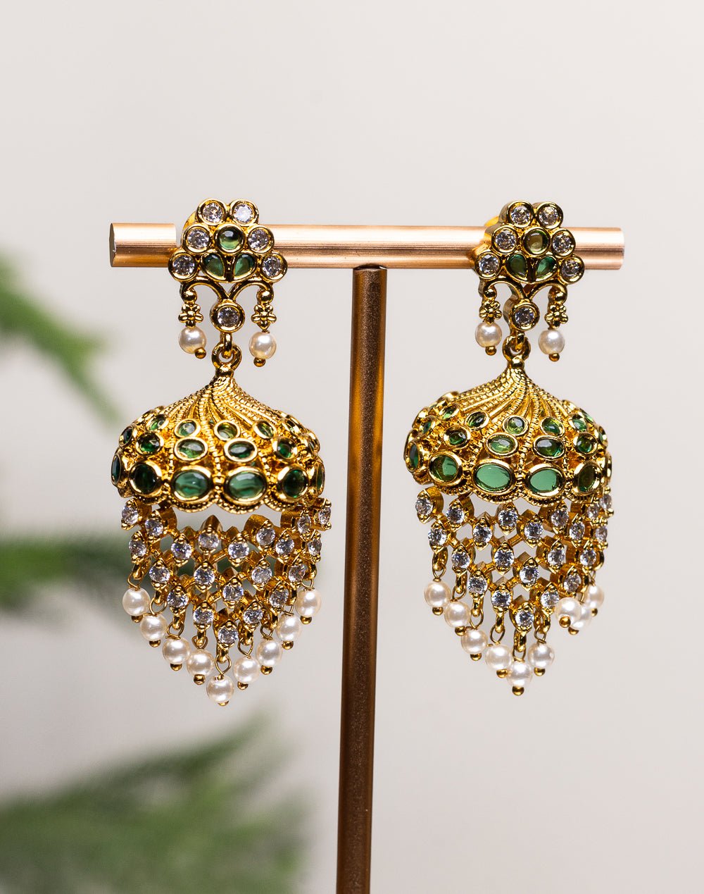 Pearl Storm Jhumkas by Suwarnikaa jewels