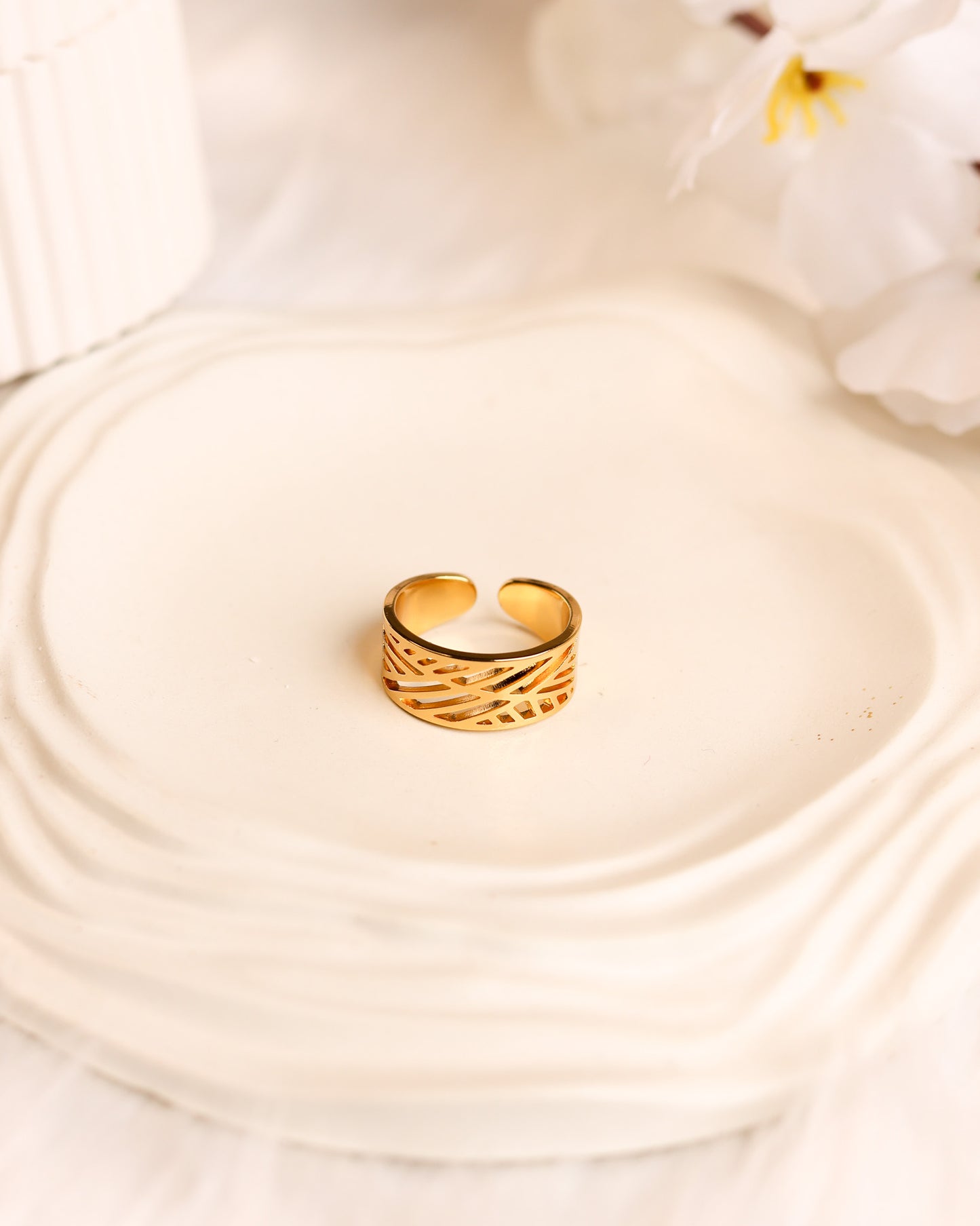 Aurex Weave Gold Cuff | Free Size | Premium Quality (Anti Tarnish & Gold Polish)