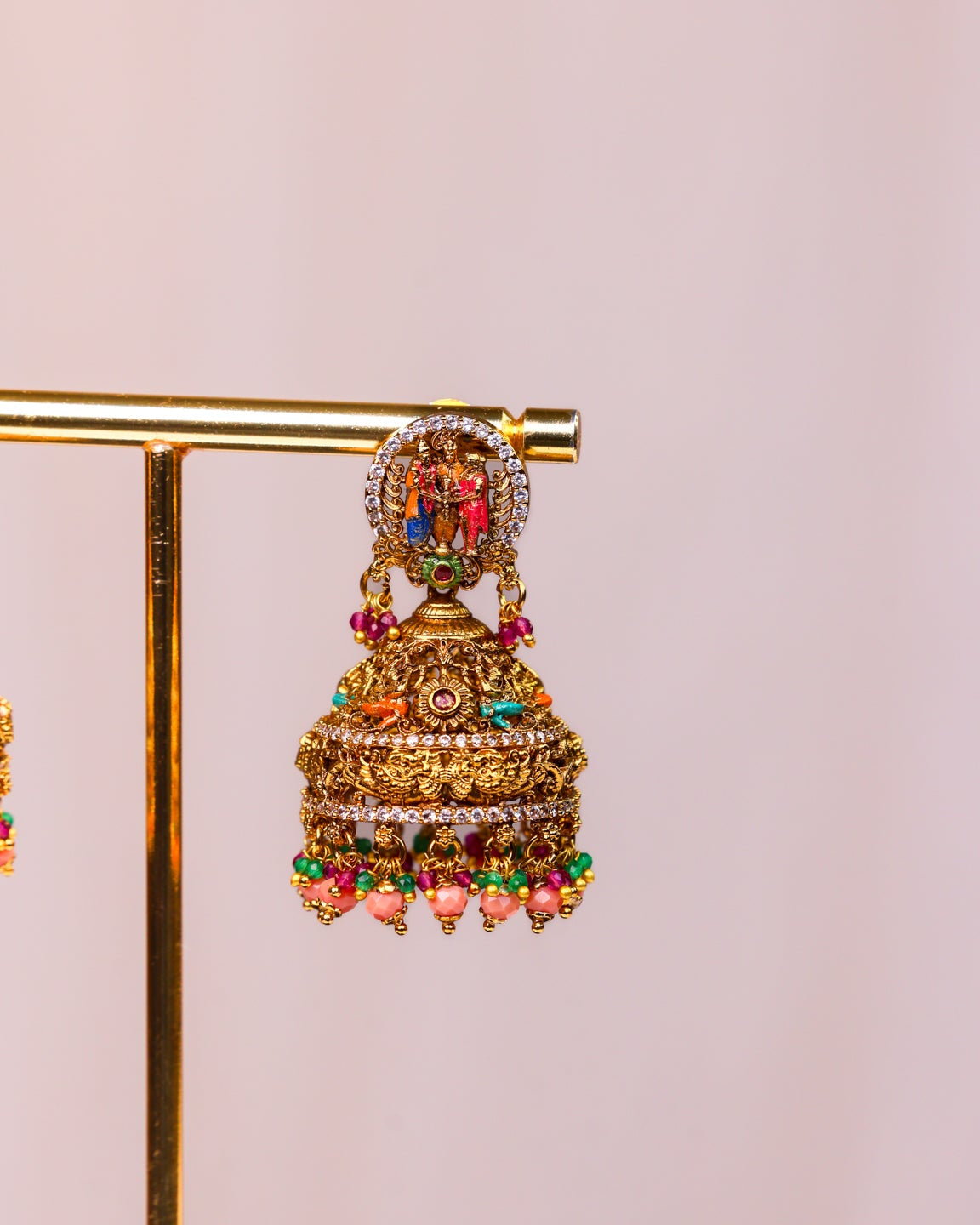 Sreedevi Kalyanam Meenakari jumkha Set- (Premium Masterpiece Edition) – By Suwarnikaa Jewels