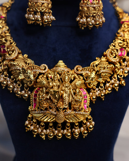 Sri Rama Pattabhisheka Vaibhavam Haaram Premium Temple Jewellery By Suwarnikaa Jewels