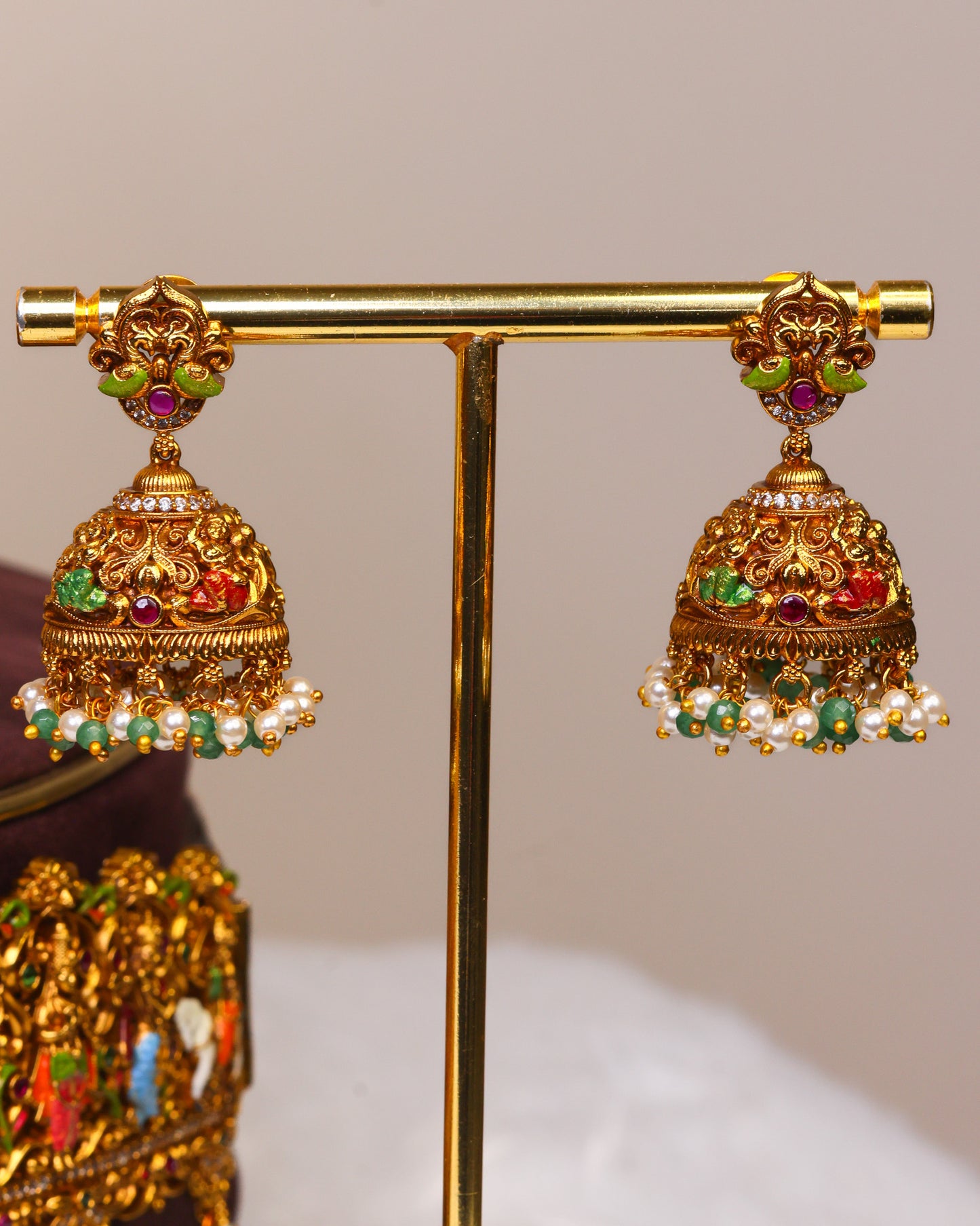 Lakshmi Vaibhavam Choker Set with Jhumkas- (Premium Masterpiece Edition) – By Suwarnikaa Jewels