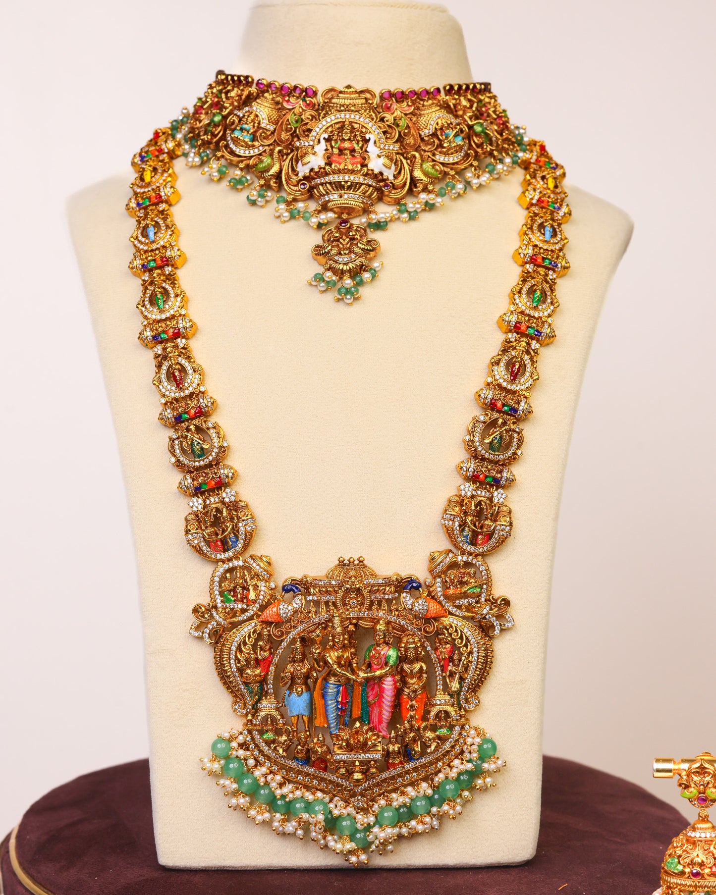 Srinivasa Kalyanam Meenakari Bridal Long Haaram Set- (Premium Masterpiece Edition) – By Suwarnikaa Jewels