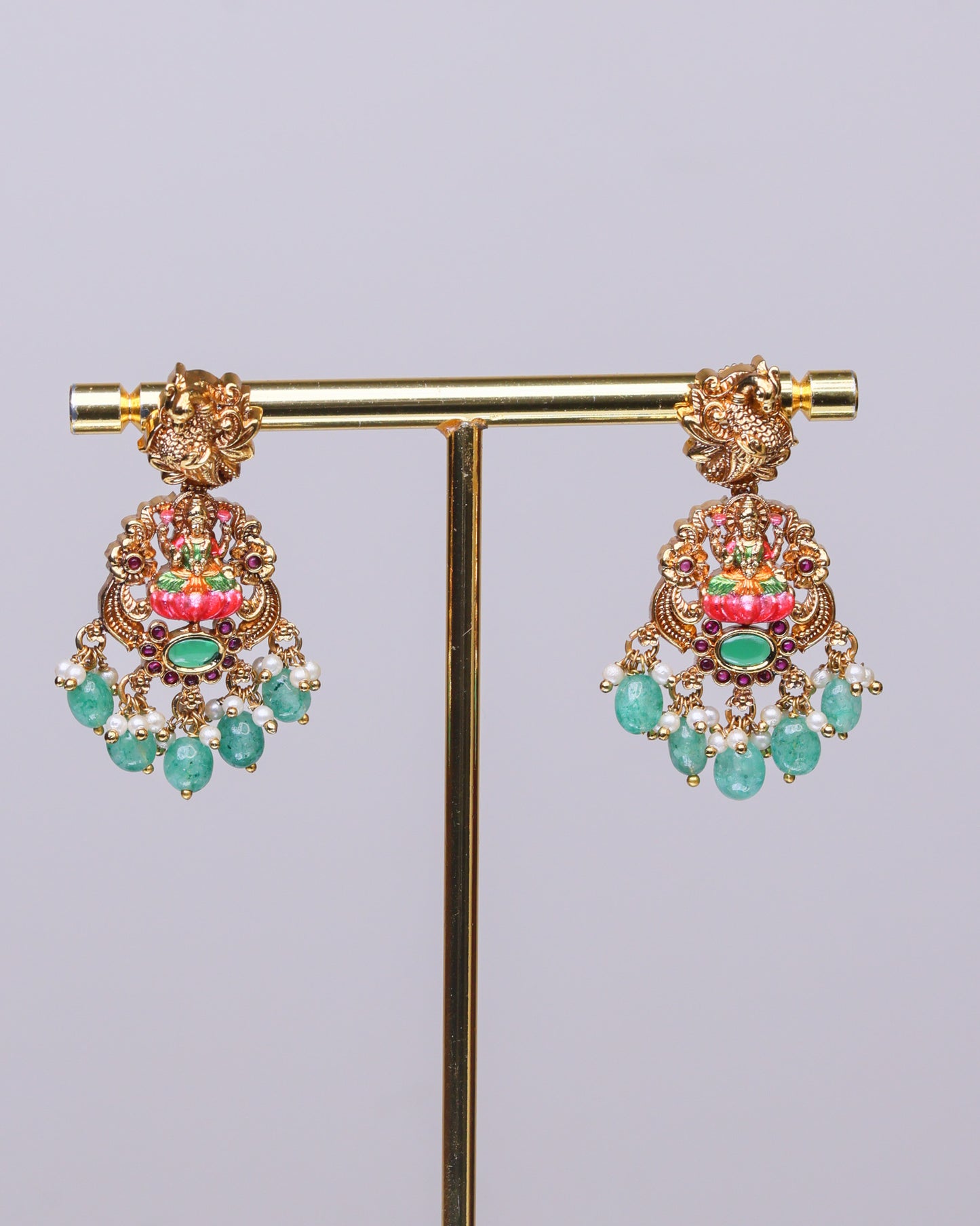 Sri Lakshmi Simhasana Meenakari Necklace- (Premium Masterpiece Edition) – By Suwarnikaa Jewels