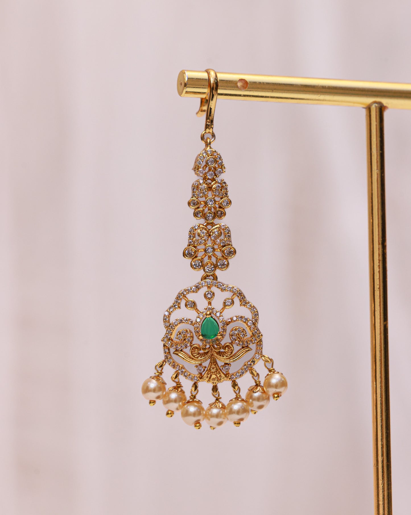 Ritika Pearl Maang Tikka by suwarnikaa jewels