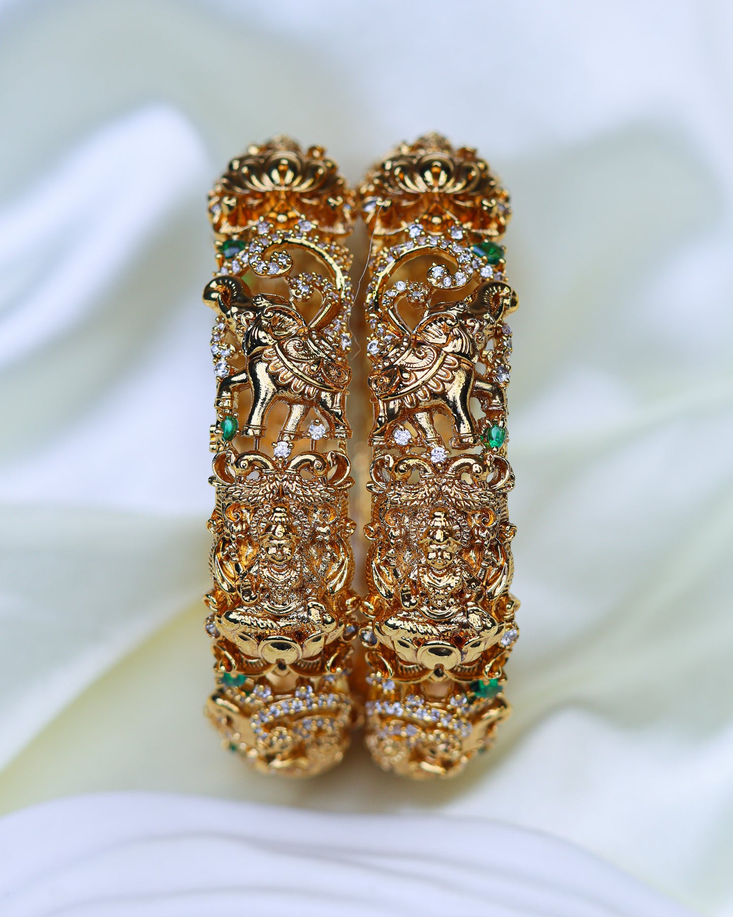 Gaja Mayura Temple Bangle Premium Bangels ( openable ) Fits to 2.4 & 2.6" size