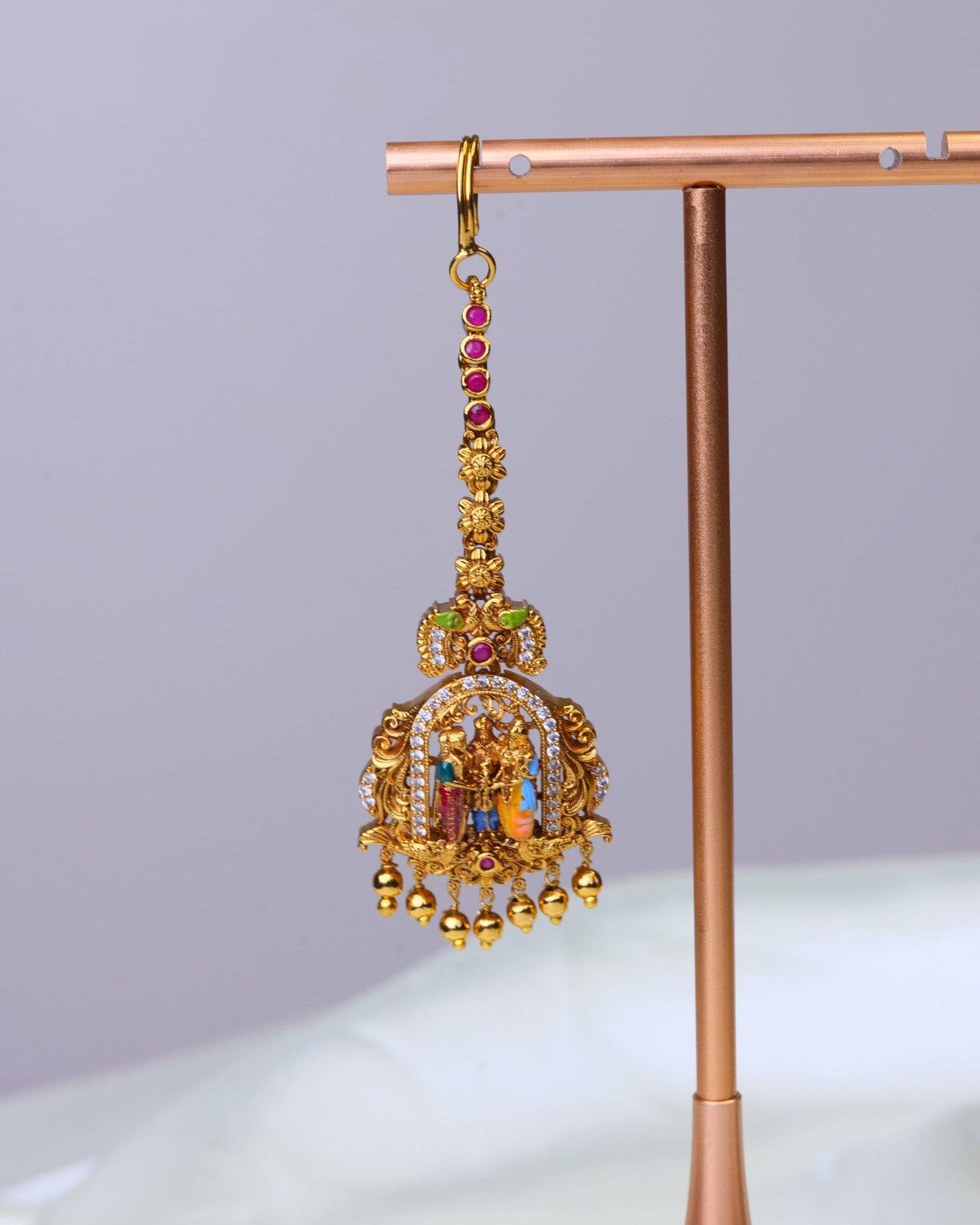 Srinivasa meenakari Tikka by suwarnikaa jewels