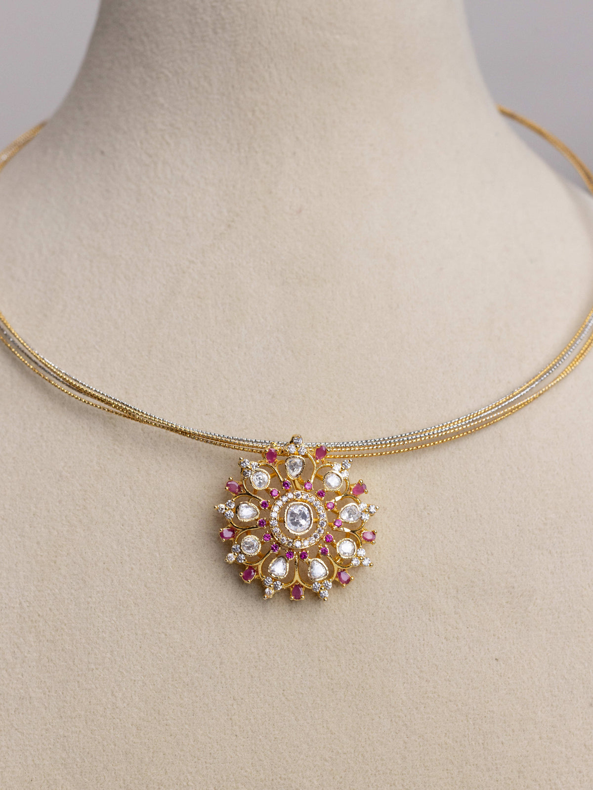 Swarna Haripriya Pendant Necklace ruby– By Suwarnikaa Jewels