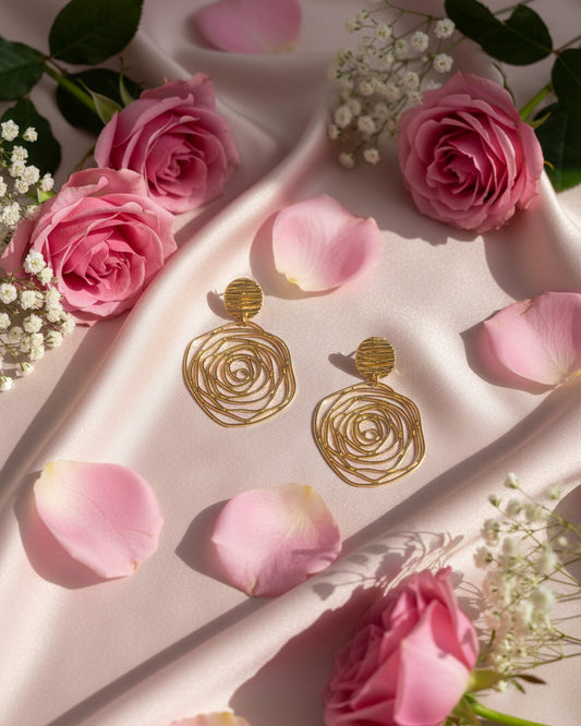 Golden Ripple Earrings By Suwarnikaa Jewels