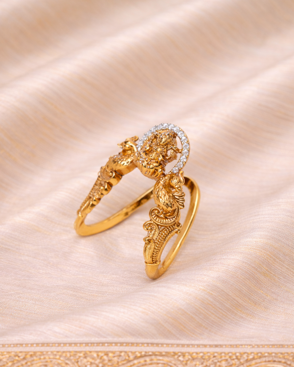 Kalyani Crystal Arch Ring (Adjustable) by suwarnikaa jewels