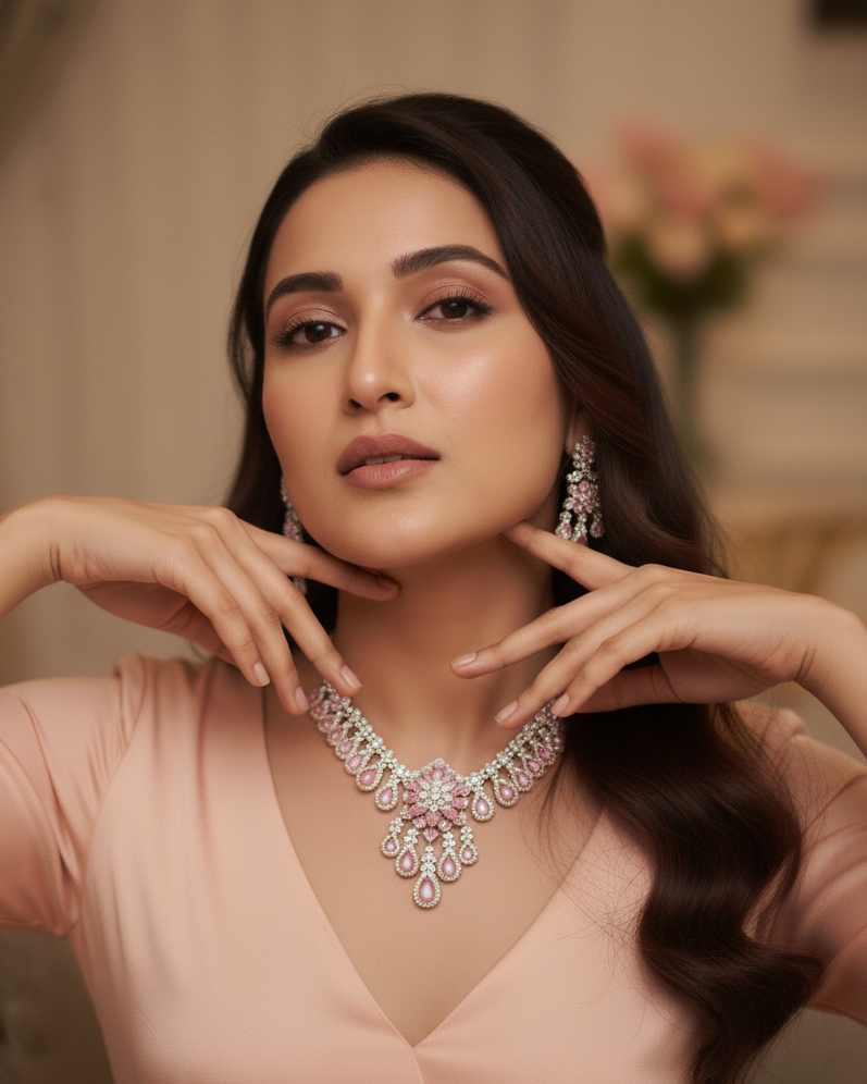 Suwarnikaa’s Juliet American Diamond set