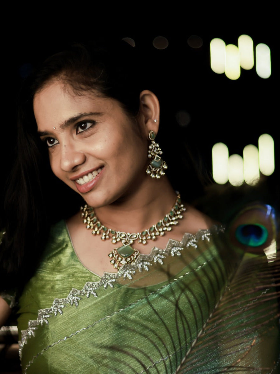 Suwarnikaa’s Premium Kundan Crush Necklace Set