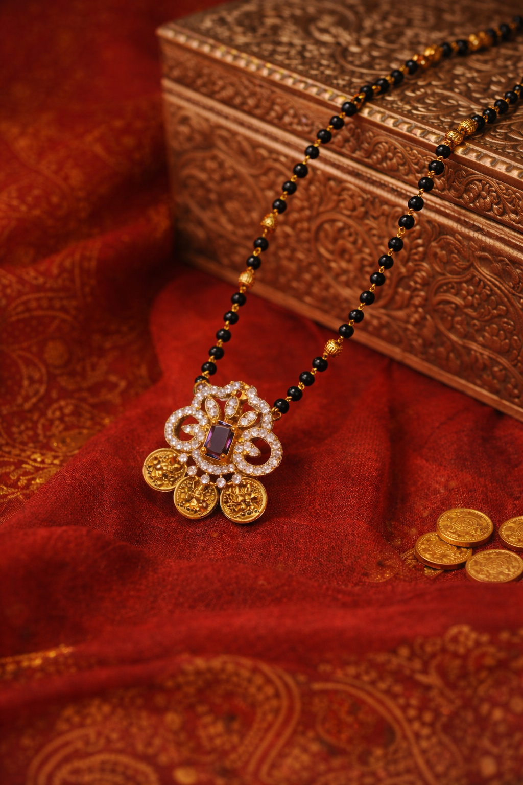 Sumangali Vaibhavam Mangalyam – Premium Gold Polish Mangalsutra by Suwarnikaa Jewels (Copy)