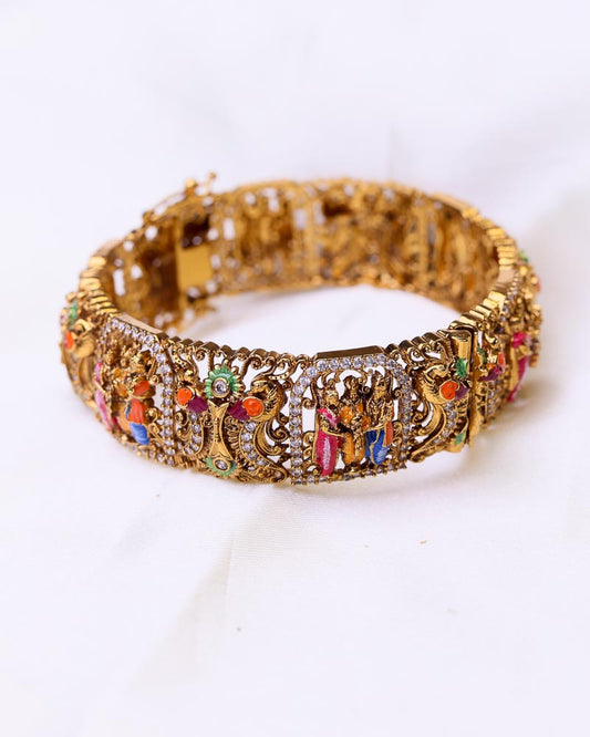 Sreedevi Kalyanam Meenakari Bangles single kada (openable) free size- (Premium Masterpiece Edition) – By Suwarnikaa Jewels (Copy)
