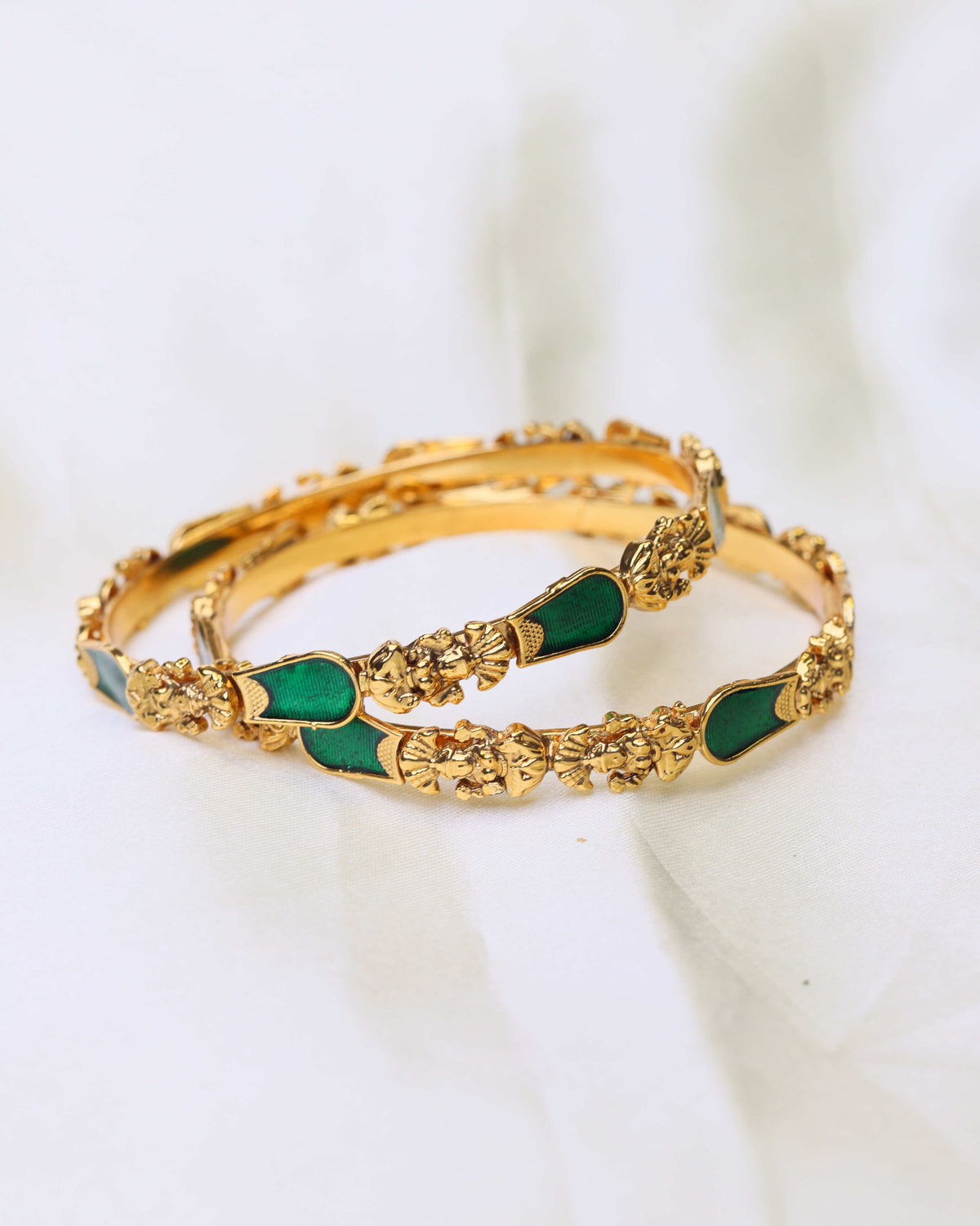 Marakata Lakshmi Bangles ( 4 bangles set)– By Suwarnikaa Jewels