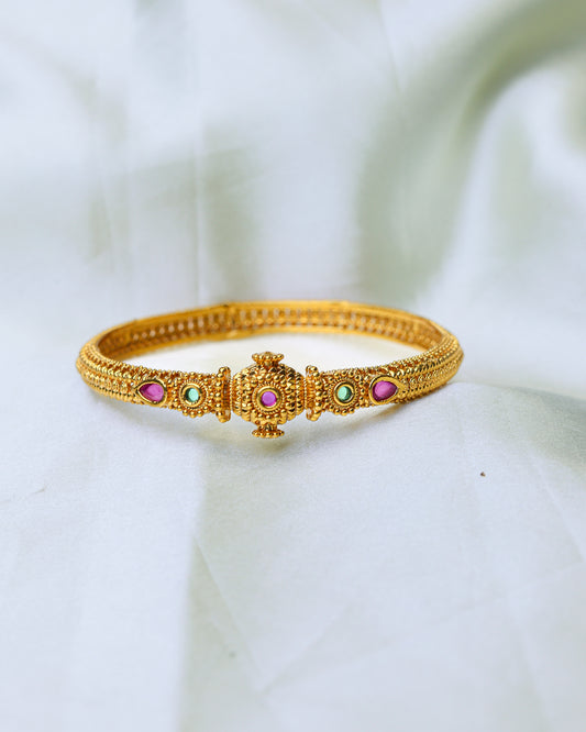 Ruby Emerald Classic Kada – 2.6" (Premium Masterpiece Edition) – By Suwarnikaa Jewels