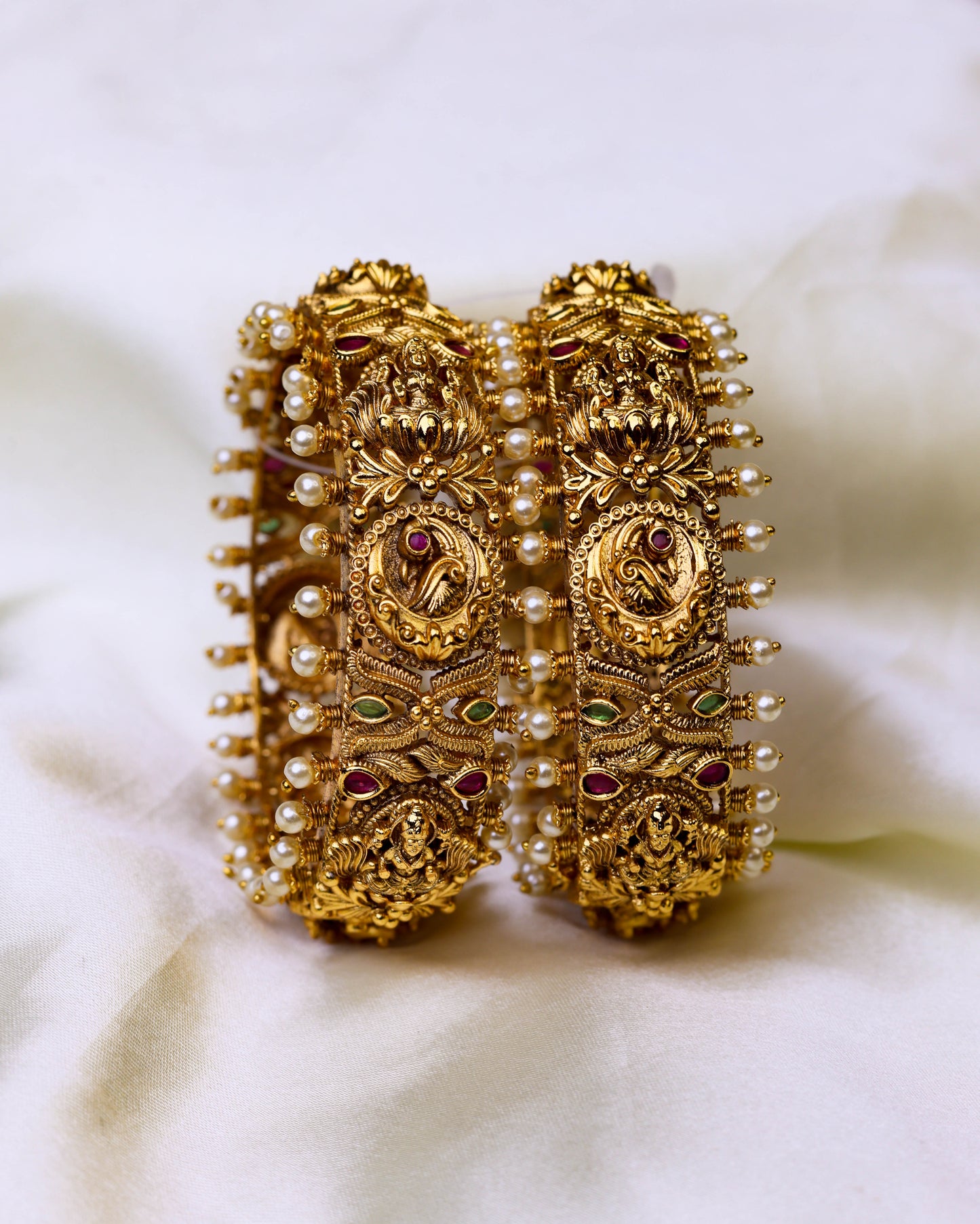 Pearl Peacock Heritage Kada ( openable ) Fits to 2.4 & 2.6" size
