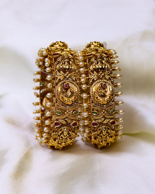 Pearl Peacock Heritage Kada ( openable ) Fits to 2.4 & 2.6" size