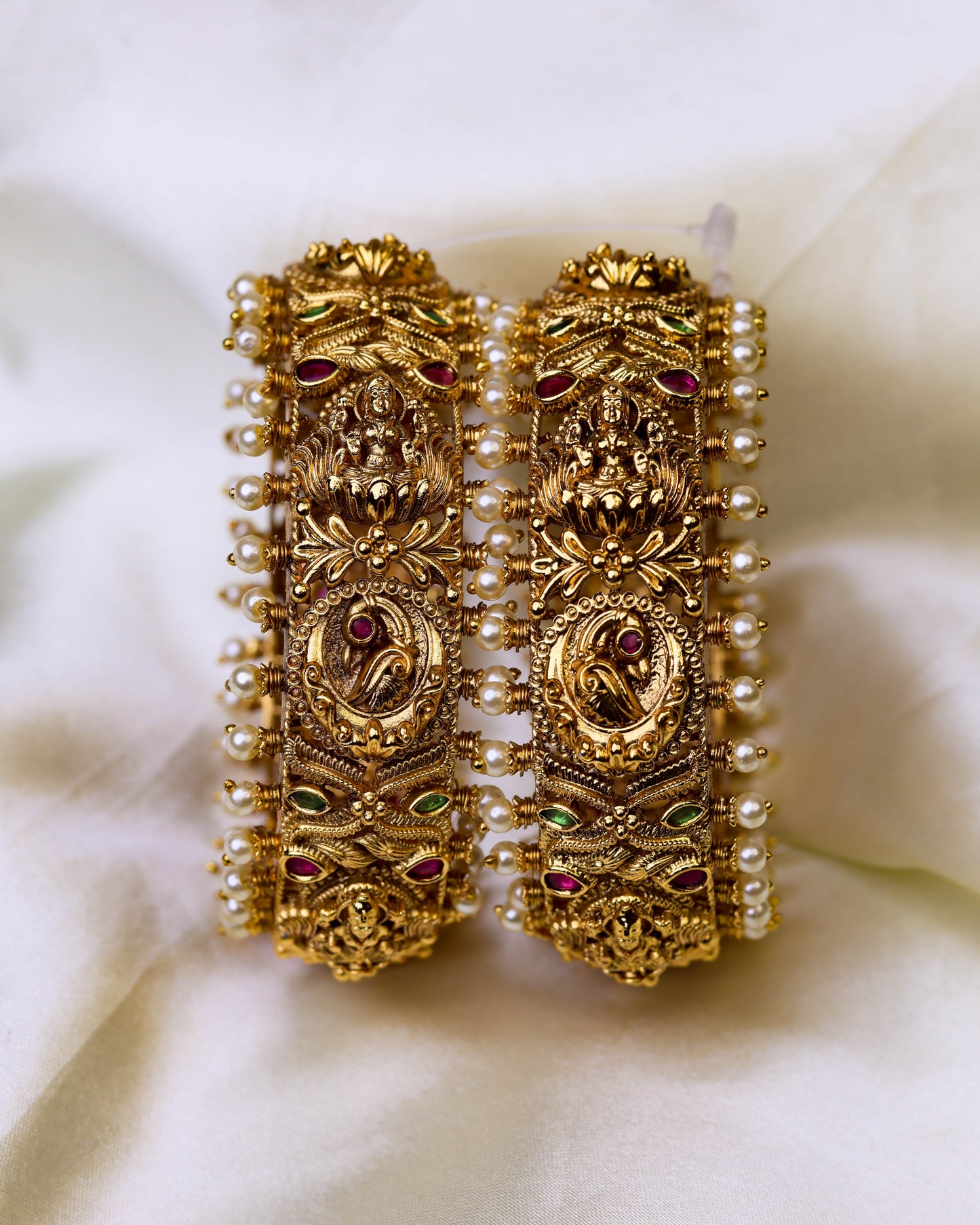 Pearl Peacock Heritage Kada ( openable ) Fits to 2.4 & 2.6" size