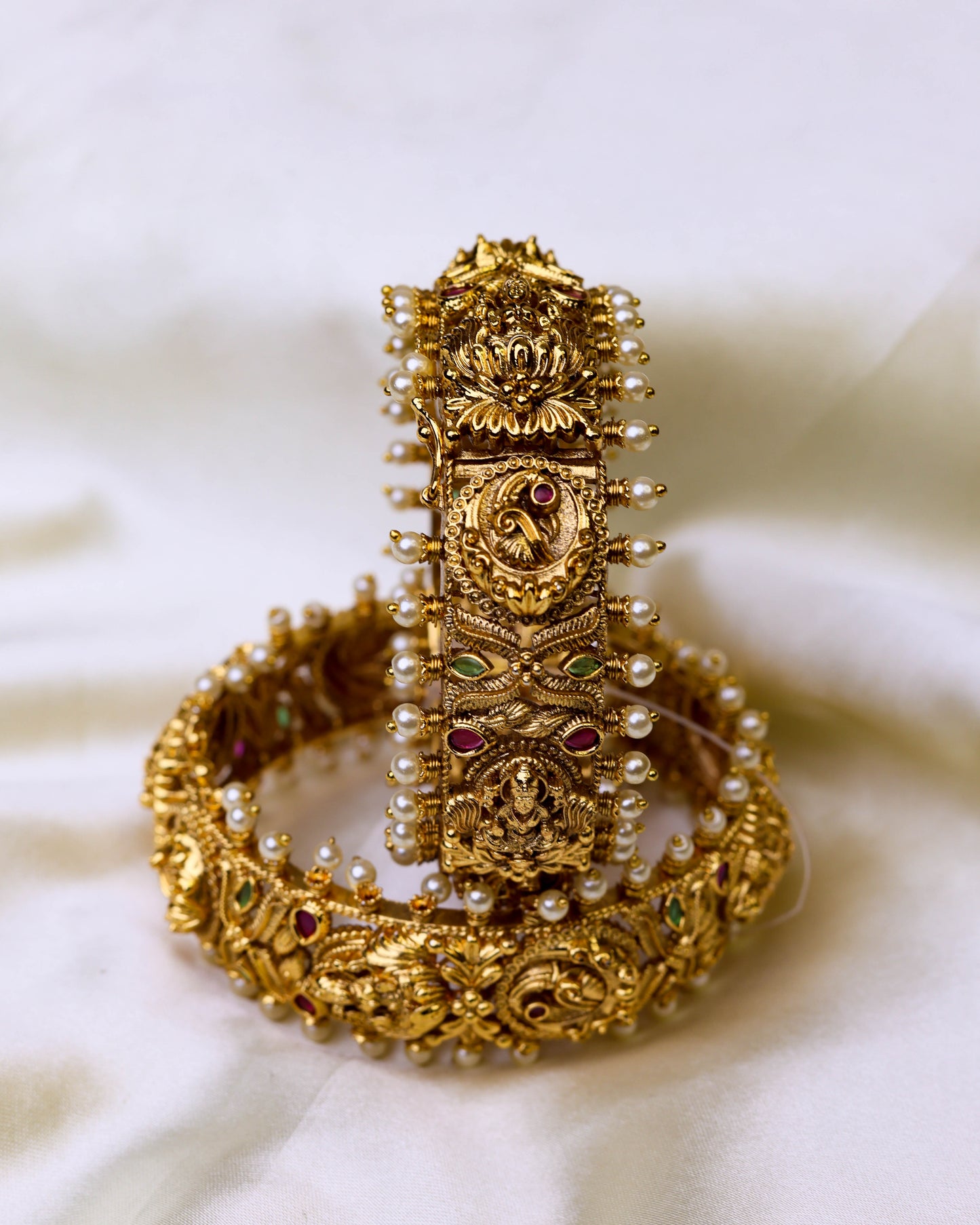 Pearl Peacock Heritage Kada ( openable ) Fits to 2.4 & 2.6" size