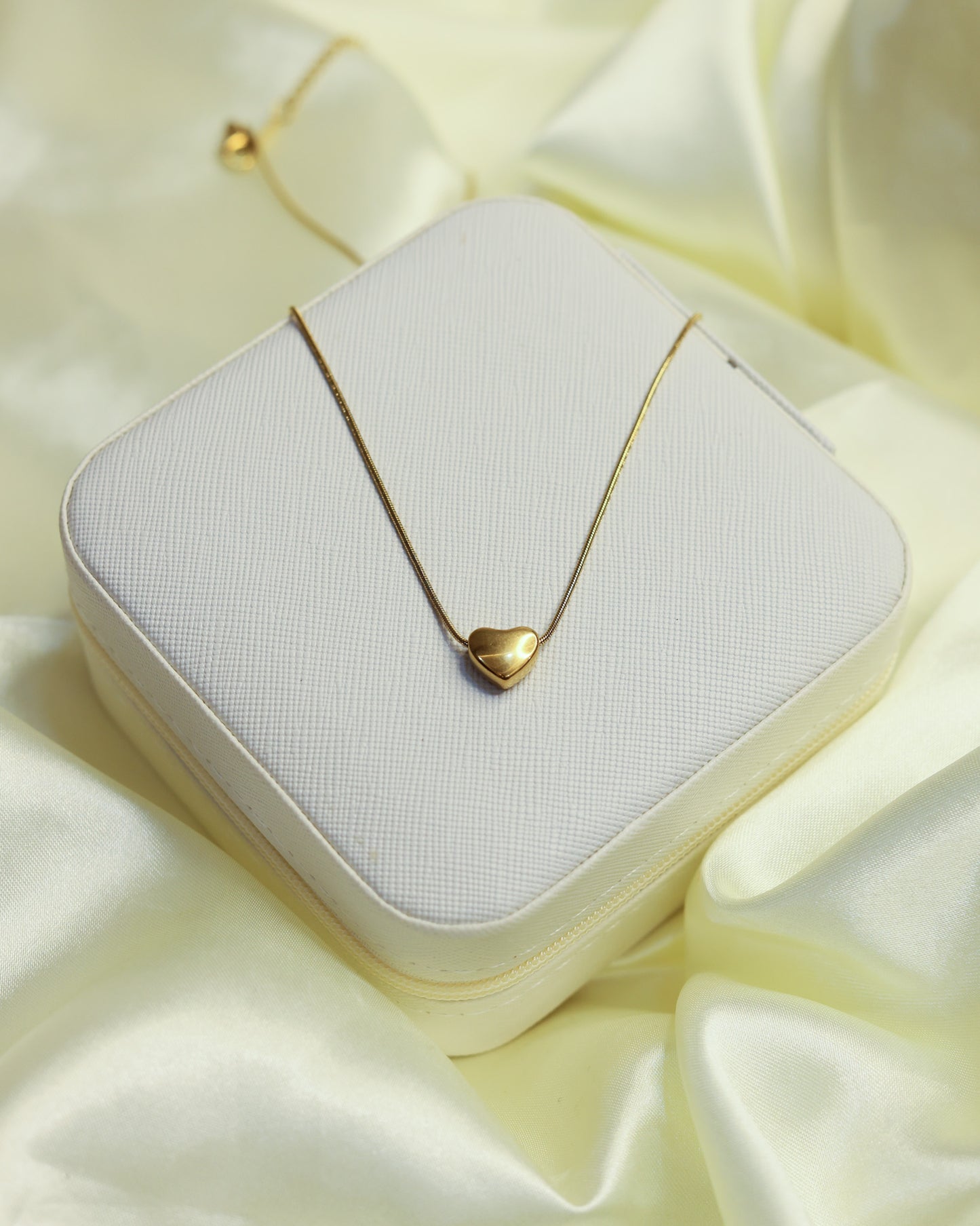 Golden Heart Antitarnish chain By Suwarnikaa Jewels