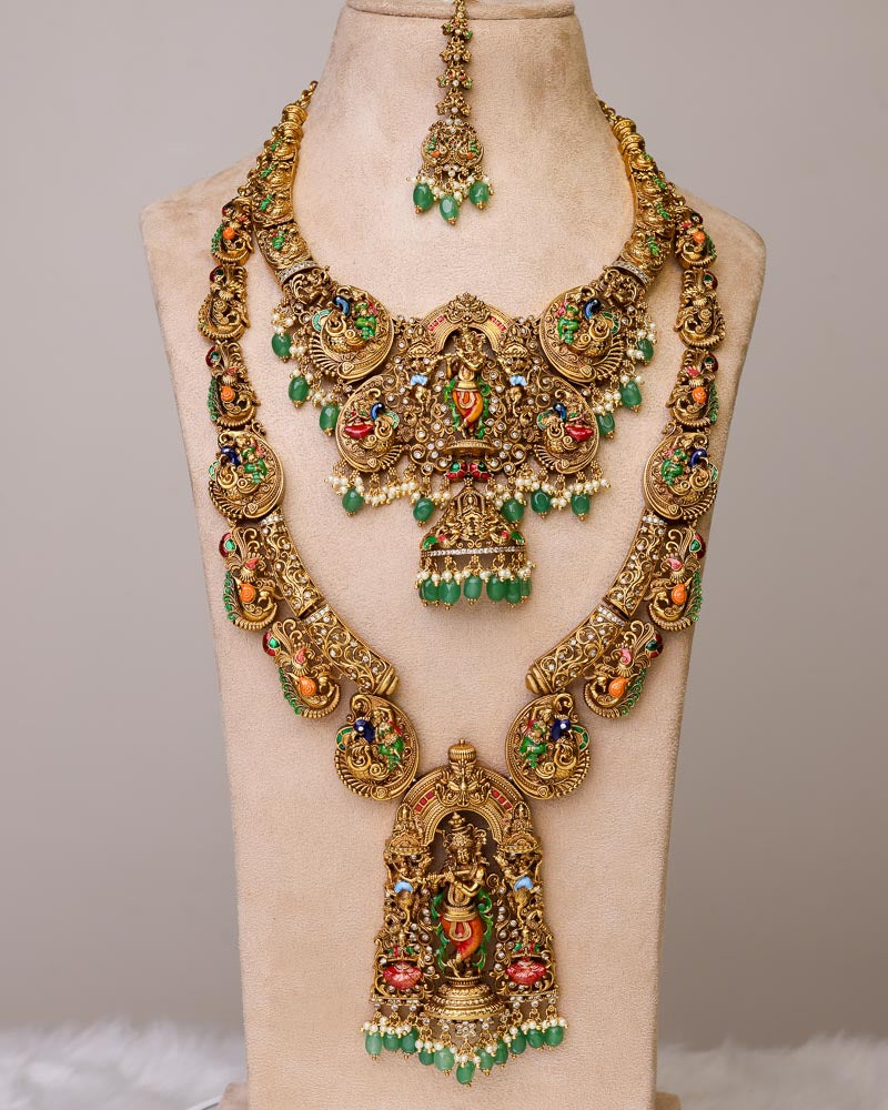 Grand Sri Krishna Leela full Bridal set limited edition By Suwarnikaa Jewels