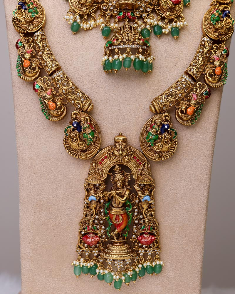 Grand Sri Krishna Leela full Bridal set limited edition By Suwarnikaa Jewels