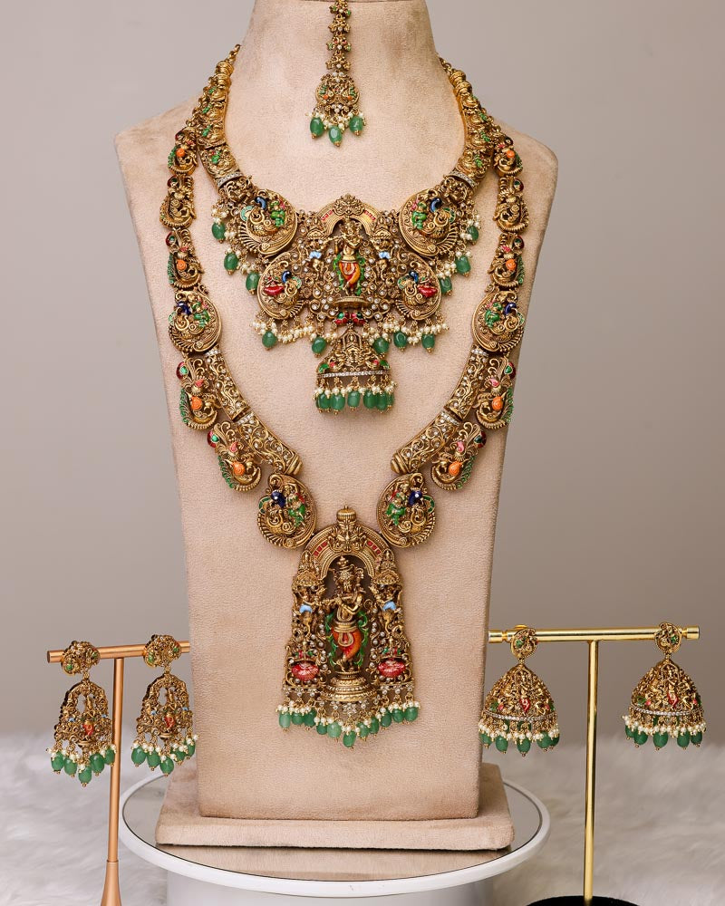 Grand Sri Krishna Leela full Bridal set limited edition By Suwarnikaa Jewels