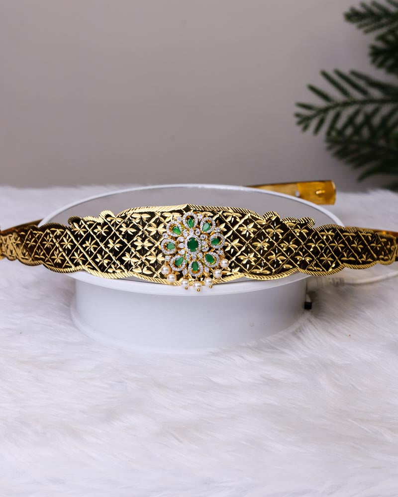 Swarna Prabha Emerald Vaddanam _ Premium Quality Hip Belt by Suwarnikaa jewels