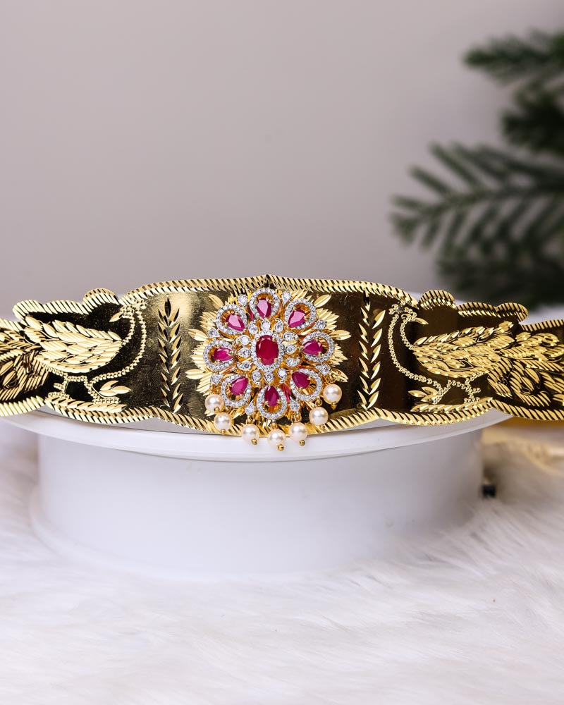 Swarna Prabha Ruby Vaddanam _ Premium Quality Hip Belt by Suwarnikaa jewels