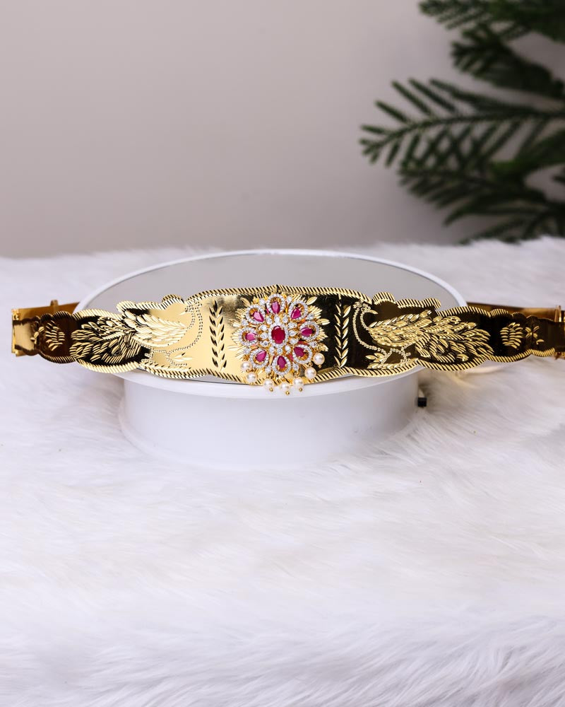 Swarna Prabha Ruby Vaddanam _ Premium Quality Hip Belt by Suwarnikaa jewels