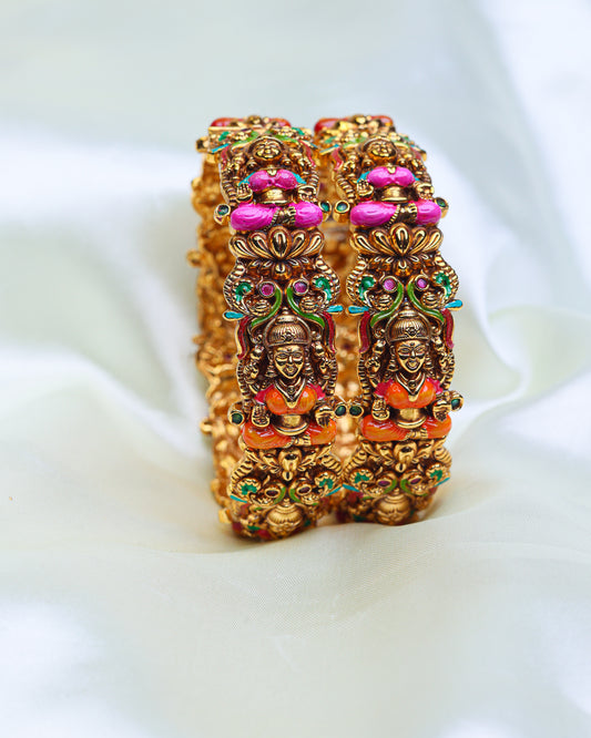 Lakshmi Vilas Meenakari Set of 2 openable 2.6 & 2.8"- (Premium Masterpiece Edition) – By Suwarnikaa Jewels