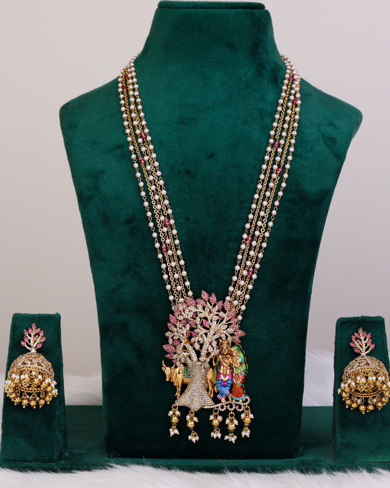 Radha Madhava Ratna Maala Meenakari Haram Limited Edition  - – By Suwarnikaa Jewels