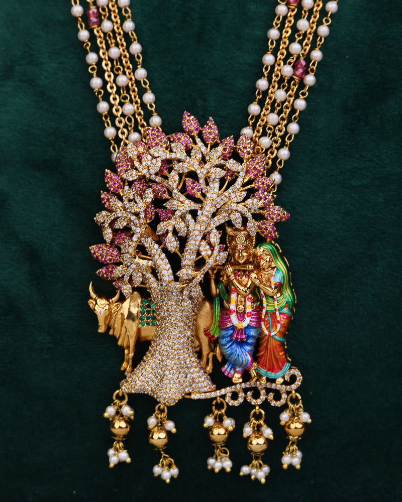 Radha Madhava Ratna Maala Meenakari Haram Limited Edition  - – By Suwarnikaa Jewels