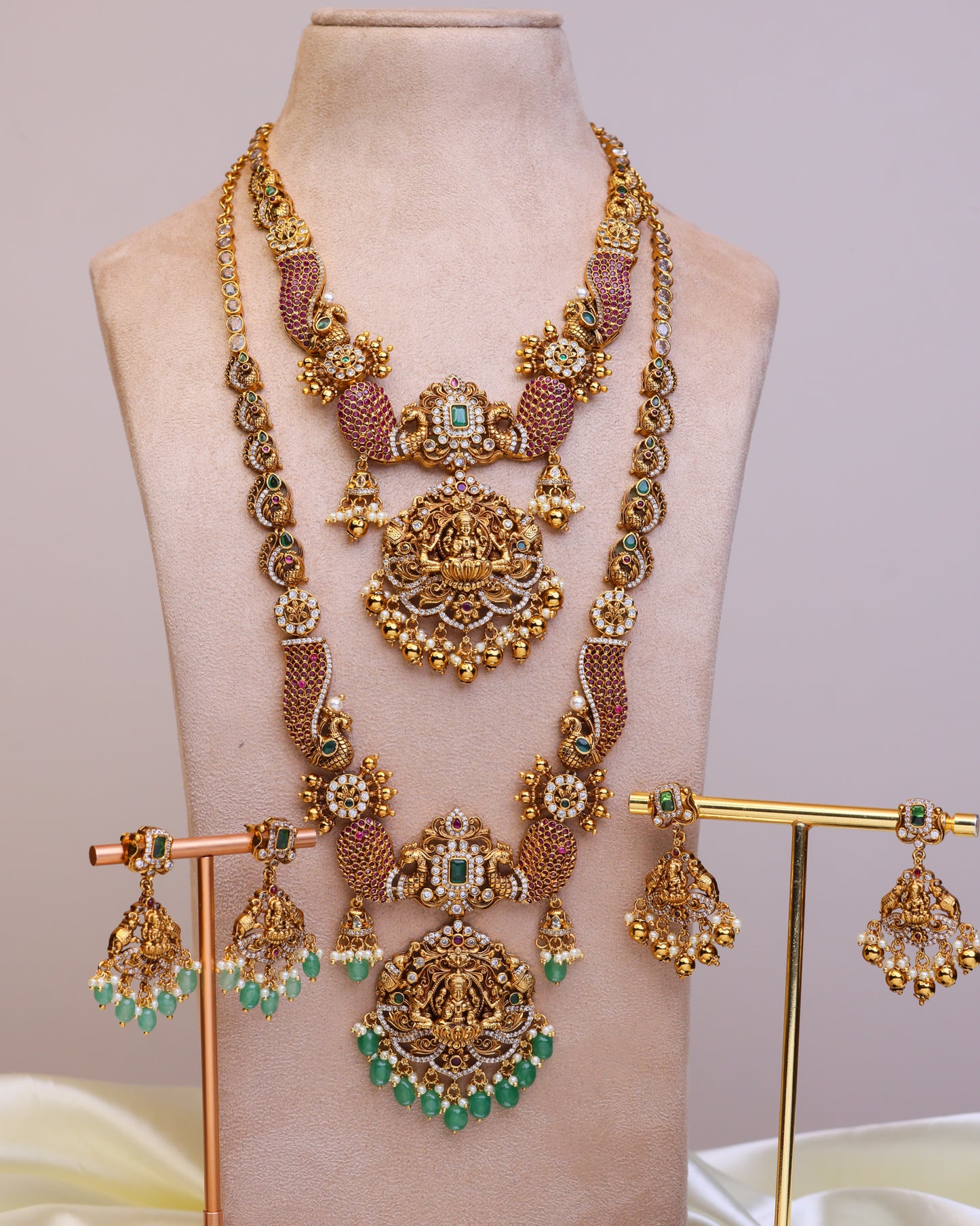 Mayura Ratna combo set - (Premium Masterpiece Edition) – By Suwarnikaa Jewels