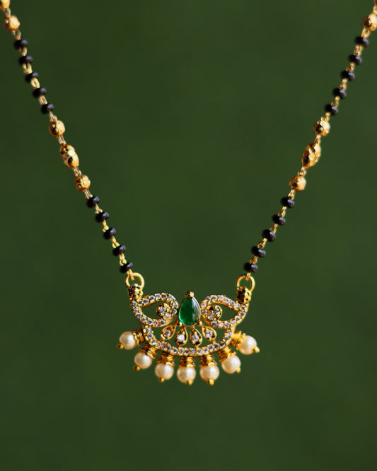Black Beads Chain 18"inches  – Premium Gold PolishChain by Suwarnikaa Jewels