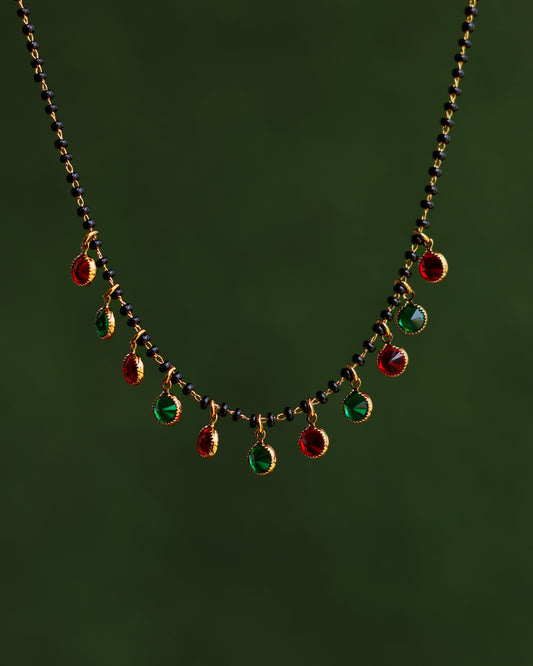 Nithya Ratna Black Beads Chain 18"inches  – Premium Gold Polish Black beads by Suwarnikaa Jewels
