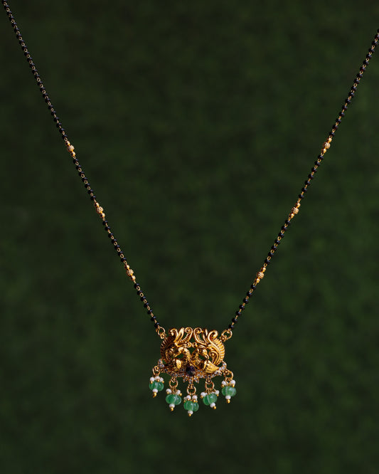 Aarohi purple Black Beads Chain 18"inches  – Premium Gold Polish Chain by Suwarnikaa Jewels