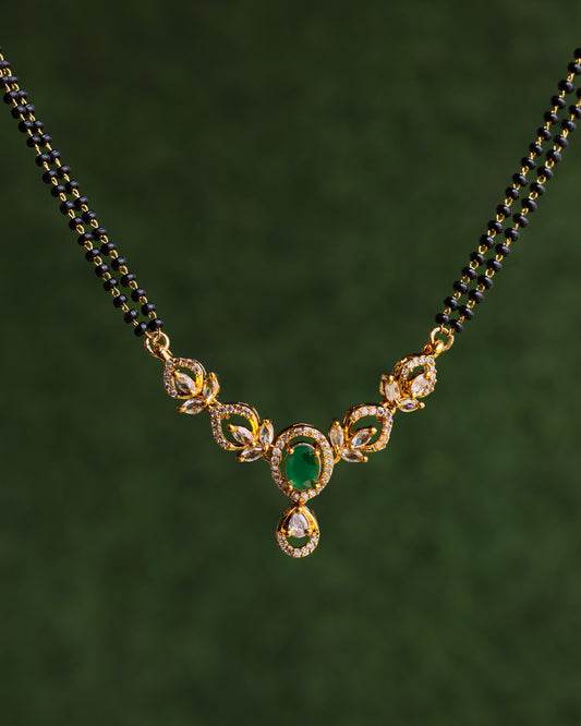 Anvika Black Beads Chain 18"inches  – Premium Gold Polish Chain by Suwarnikaa Jewels