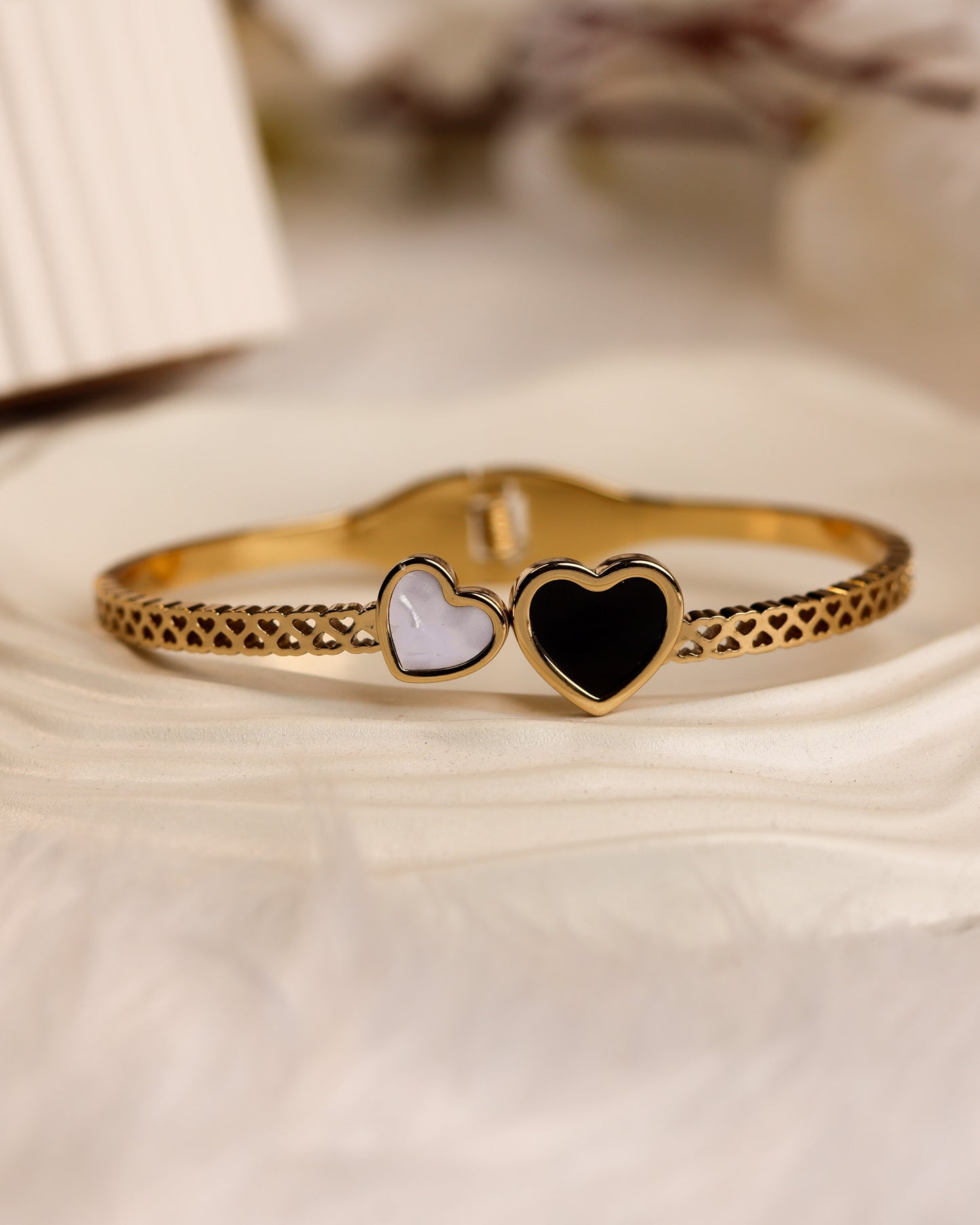 Twin Heart Elegance Bracelet | Free Size | Premium Quality (Anti Tarnish & Gold Polish)