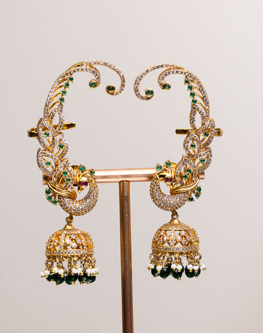 Peacock Royale Jhumkas  by Suwarnikaa jewels