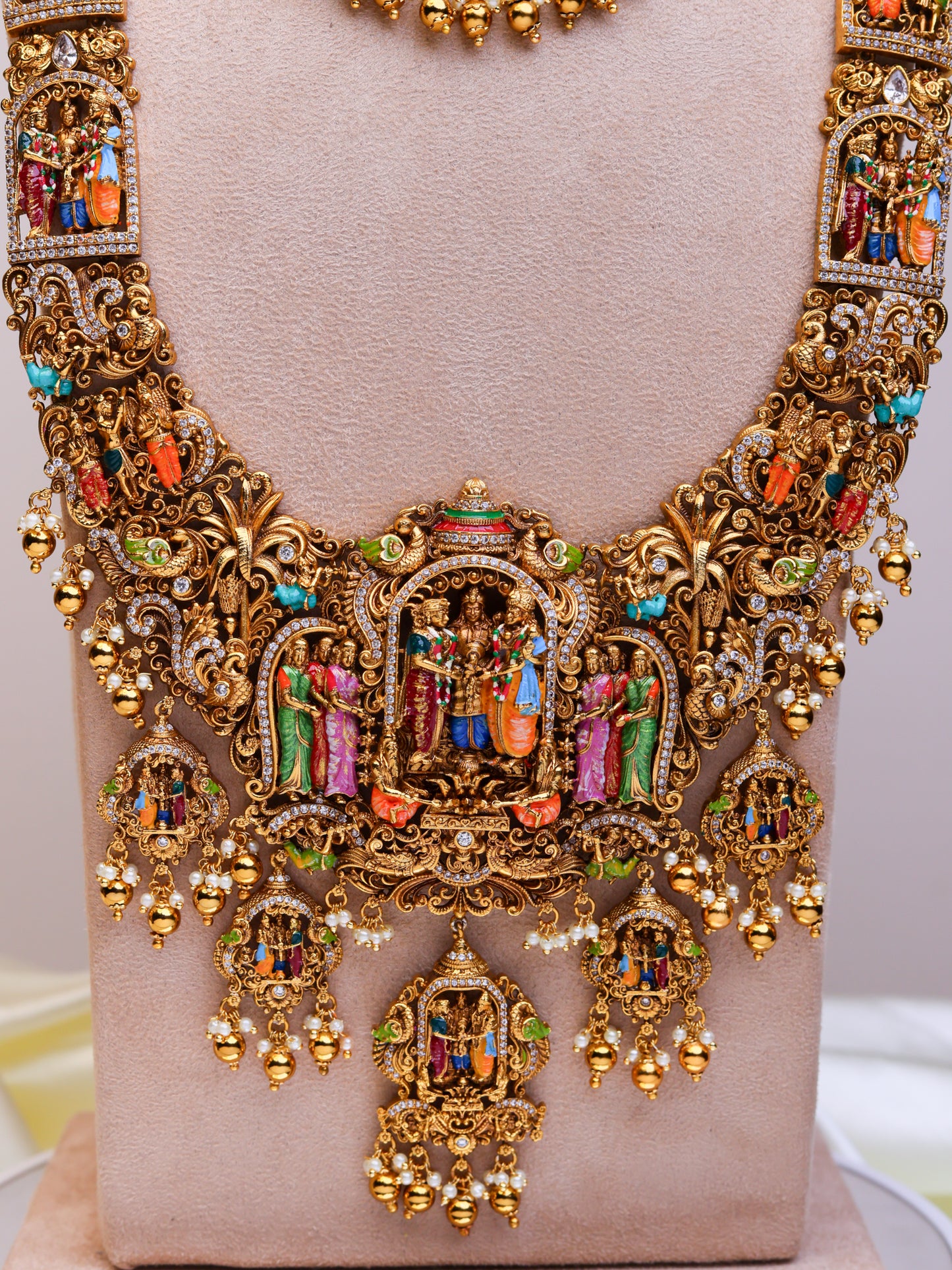 Grand Sreedevi Kalyanam Meenakari Bridal Set- (Premium Masterpiece Edition) – By Suwarnikaa Jewels