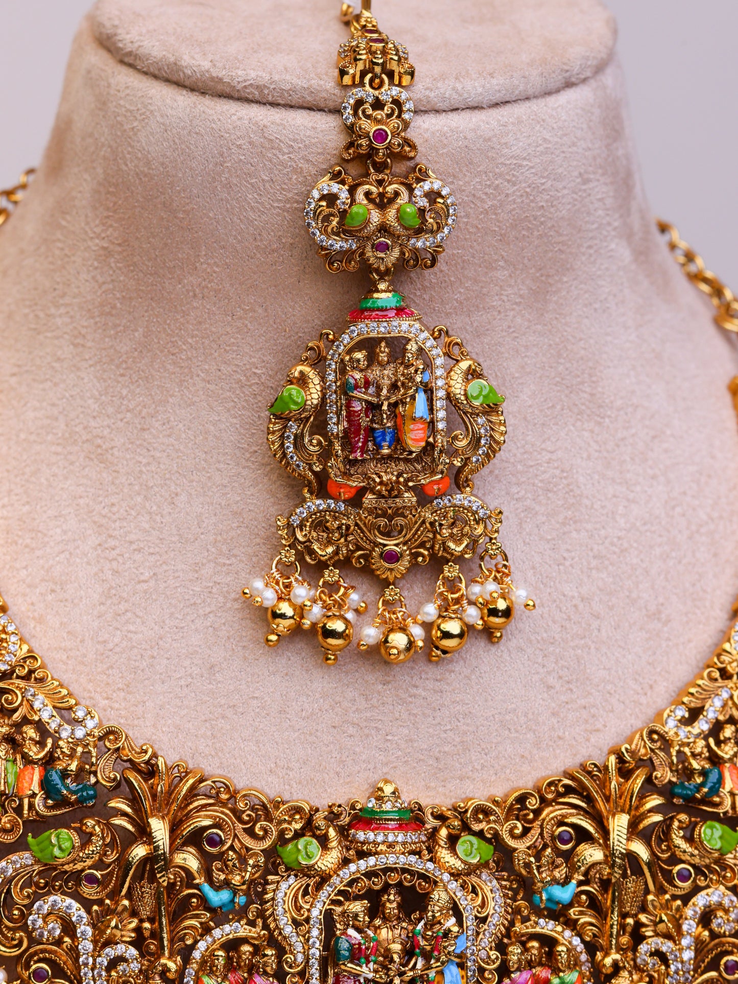 Grand Sreedevi Kalyanam Meenakari Bridal Set- (Premium Masterpiece Edition) – By Suwarnikaa Jewels