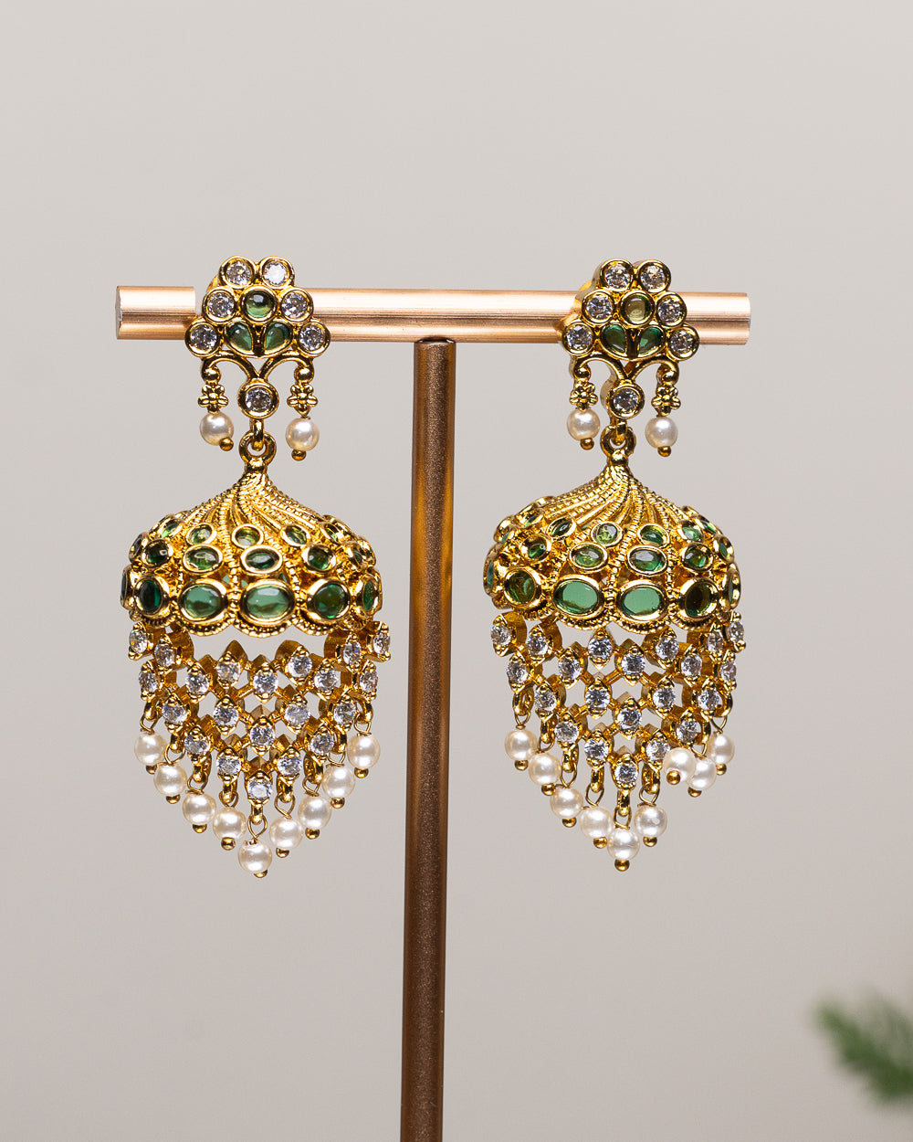 Pearl Storm Jhumkas  by Suwarnikaa jewels
