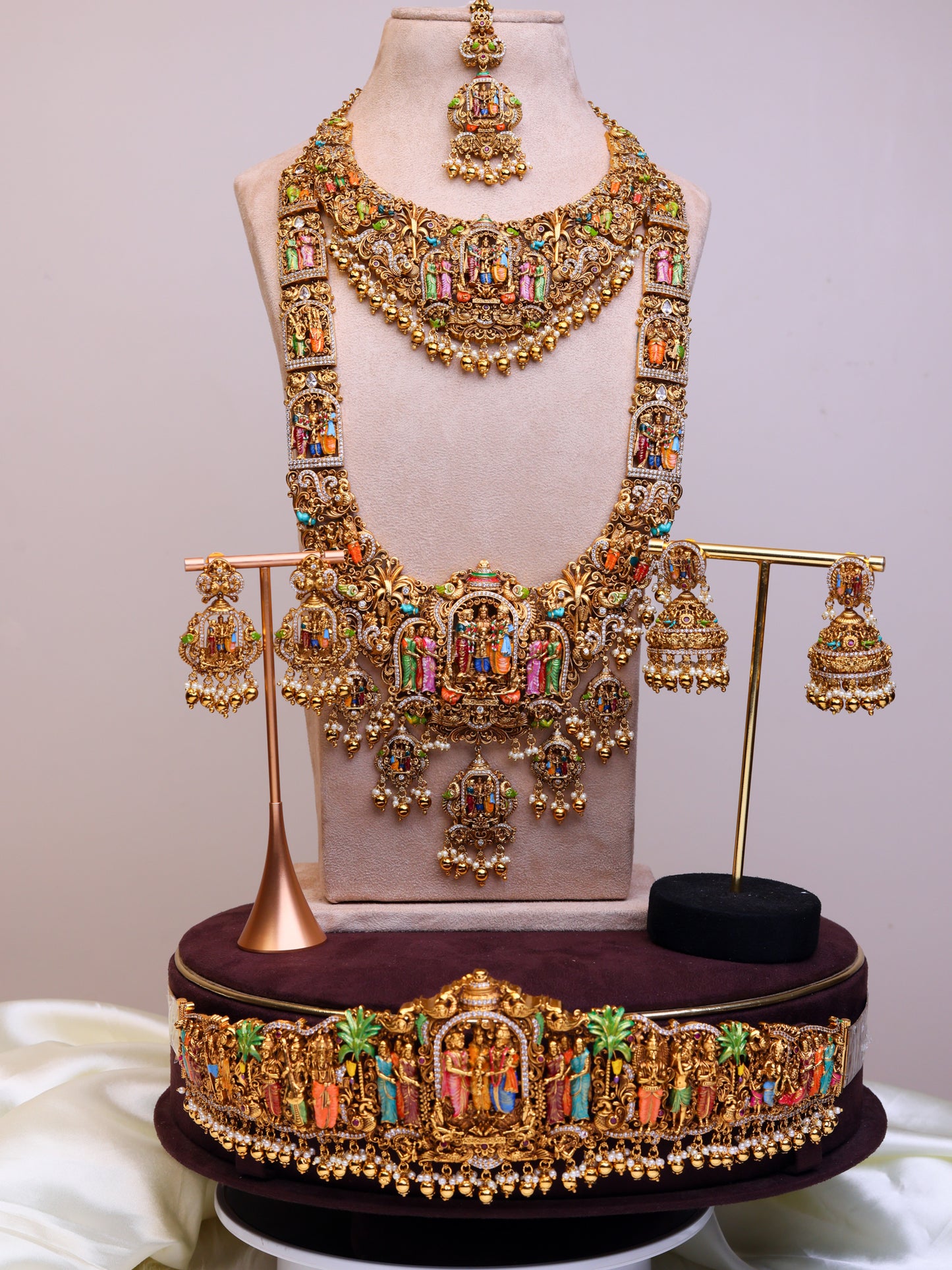 Grand Sreedevi Kalyanam Meenakari Bridal Set- (Premium Masterpiece Edition) – By Suwarnikaa Jewels