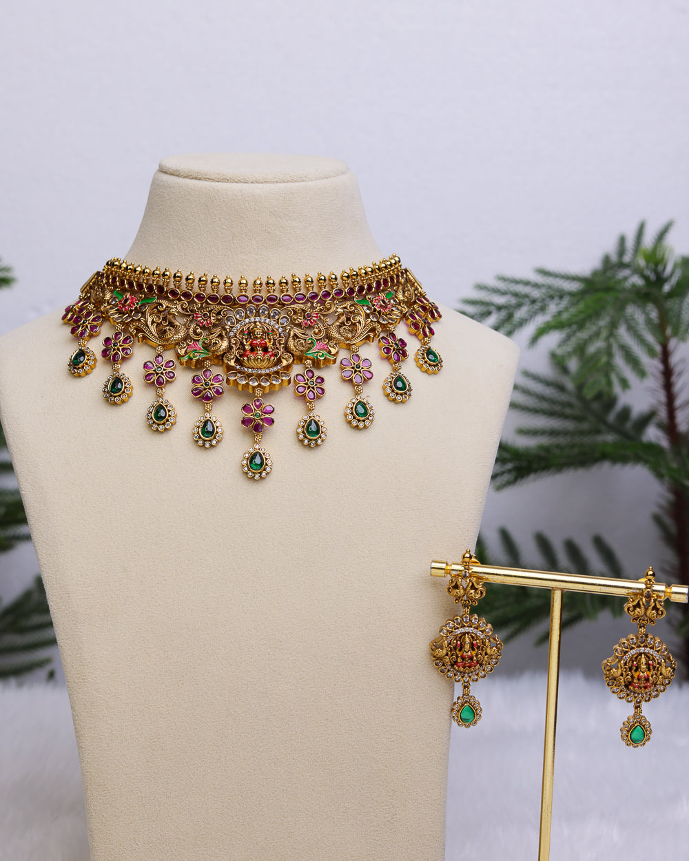 Lakshmi Pushpa Meenakari choker  - (Premium Masterpiece Edition) – By Suwarnikaa Jewels